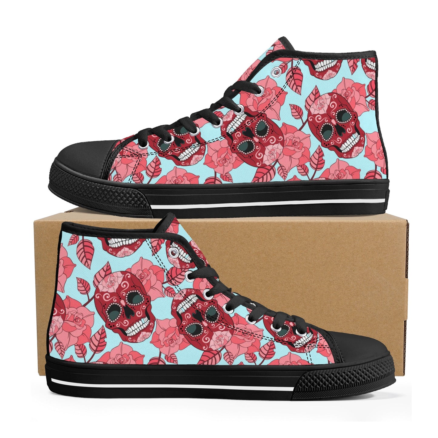 Men's High Top Canvas Shoes With Customized Tongue