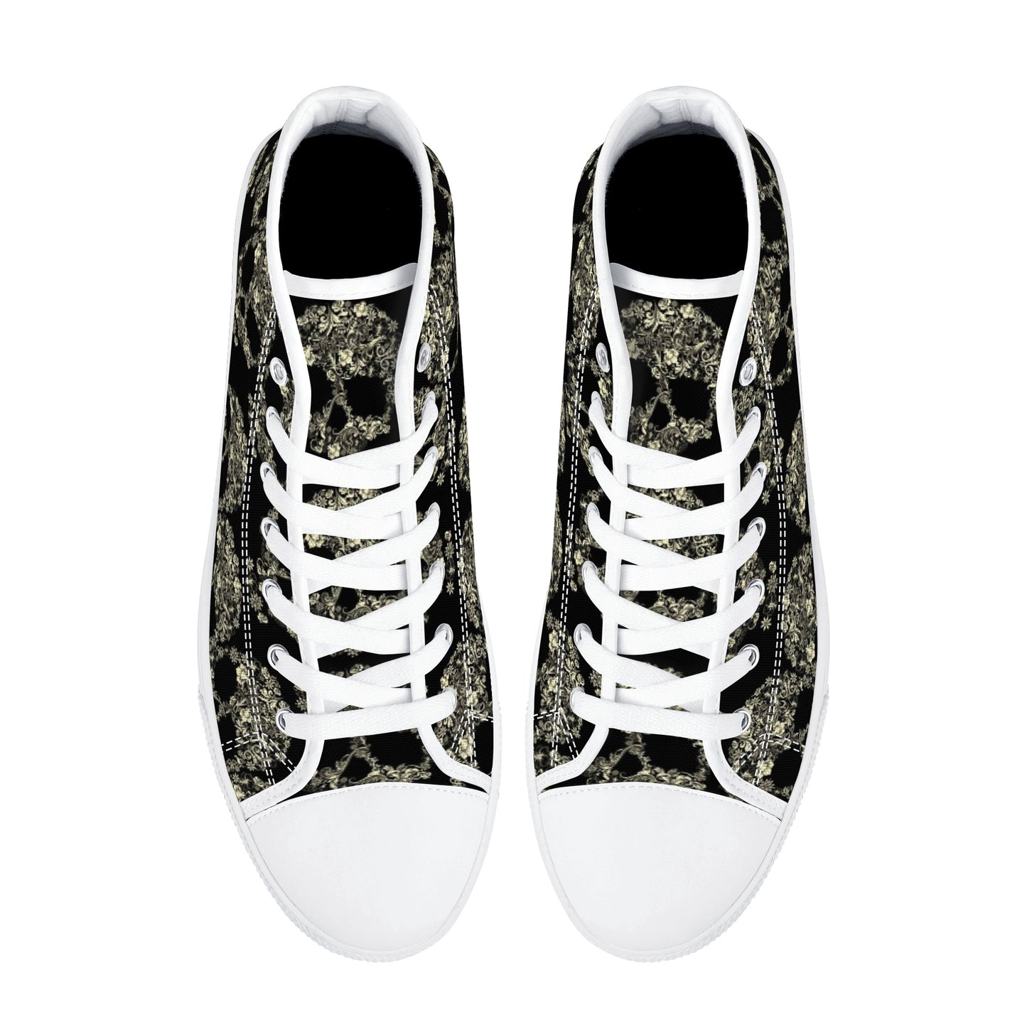 Dia de los muertos sugar skull candy skulls Men's High Top Canvas Shoes With Customized Tongue