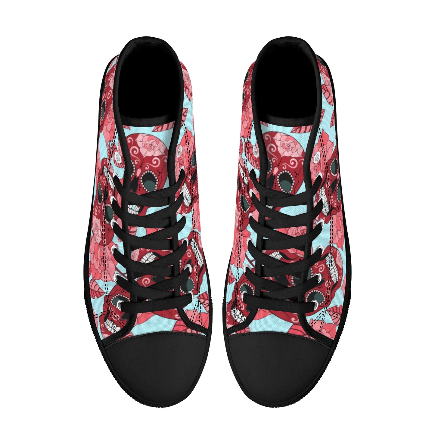 Halloween sugar skull Men's High Top Canvas Shoes With Customized Tongue