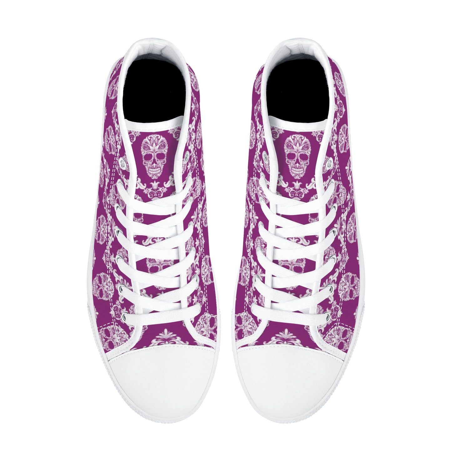Sugar skull pattern day of the dead Men's High Top Canvas Shoes With Customized Tongue