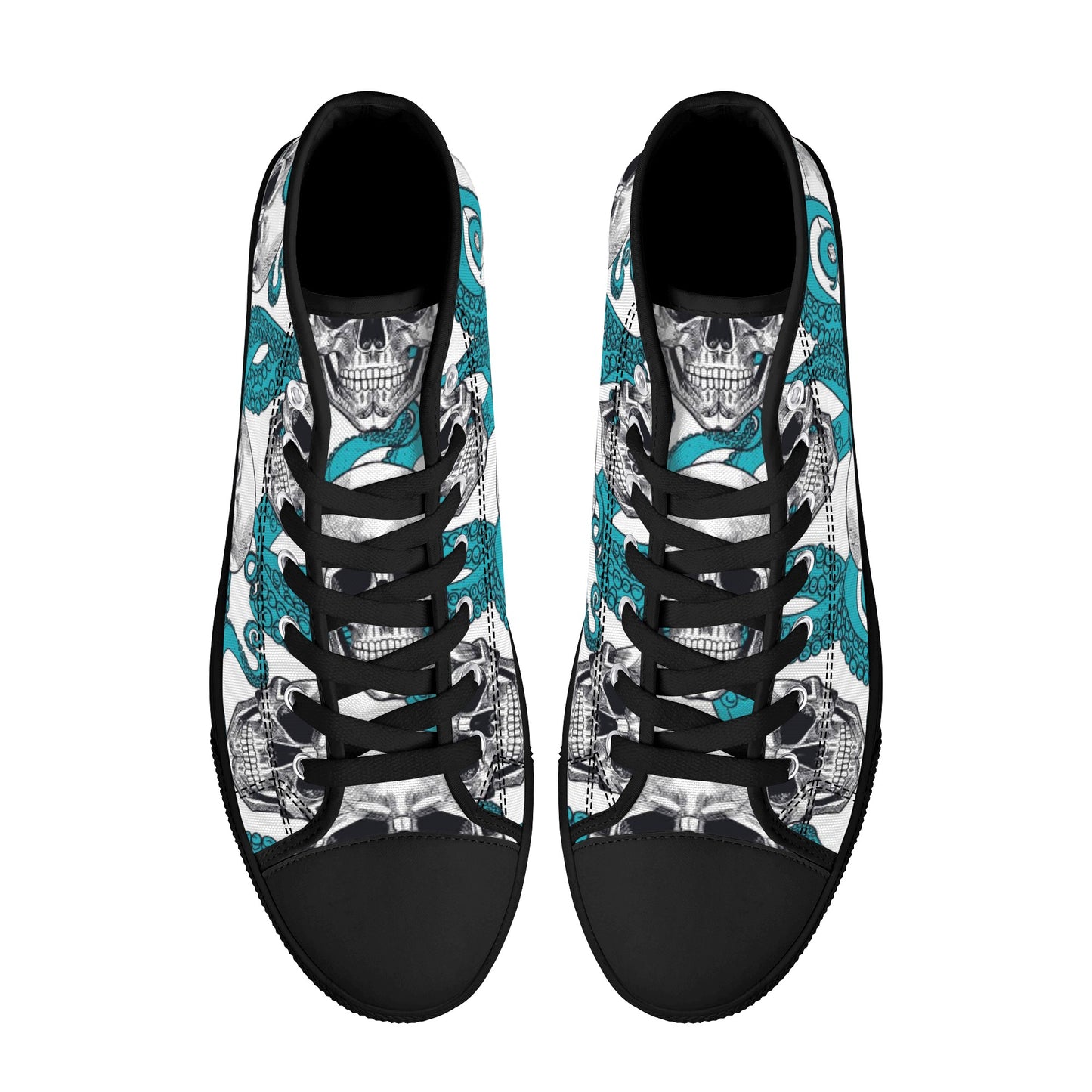 Grim reaper gothic skull Halloween pattern Men's High Top Canvas Shoes With Customized Tongue