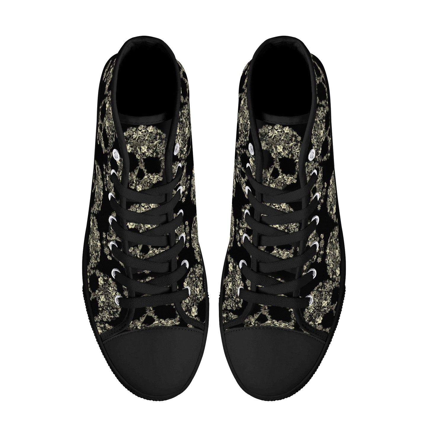 Dia de los muertos sugar skull candy skulls Men's High Top Canvas Shoes With Customized Tongue