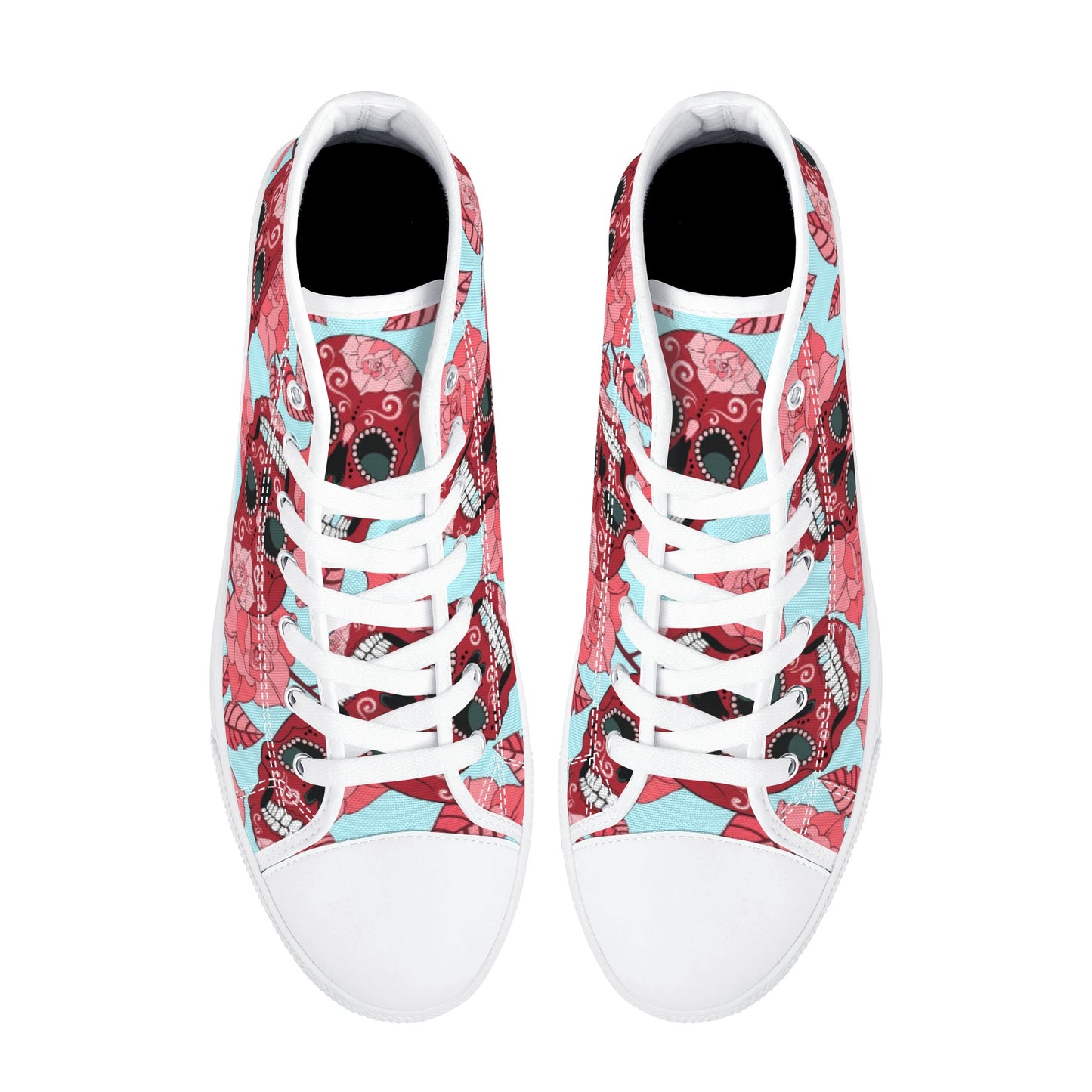 Halloween sugar skull Men's High Top Canvas Shoes With Customized Tongue
