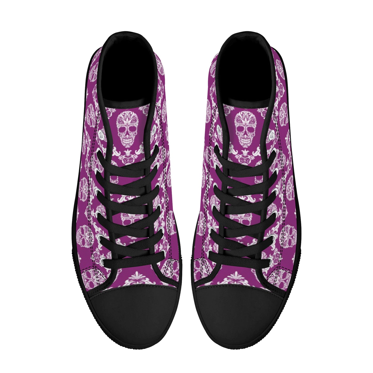 Sugar skull pattern day of the dead Men's High Top Canvas Shoes With Customized Tongue