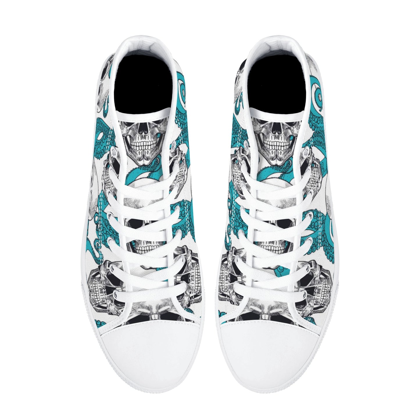 Grim reaper gothic skull Halloween pattern Men's High Top Canvas Shoes With Customized Tongue