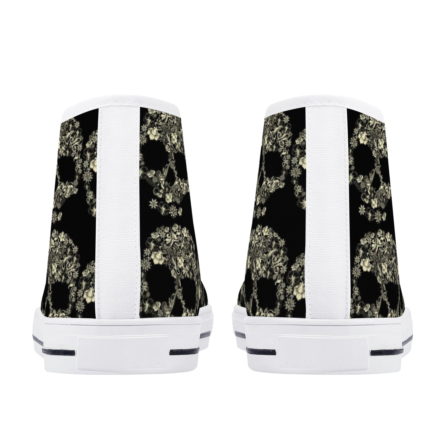 Dia de los muertos sugar skull candy skulls Men's High Top Canvas Shoes With Customized Tongue