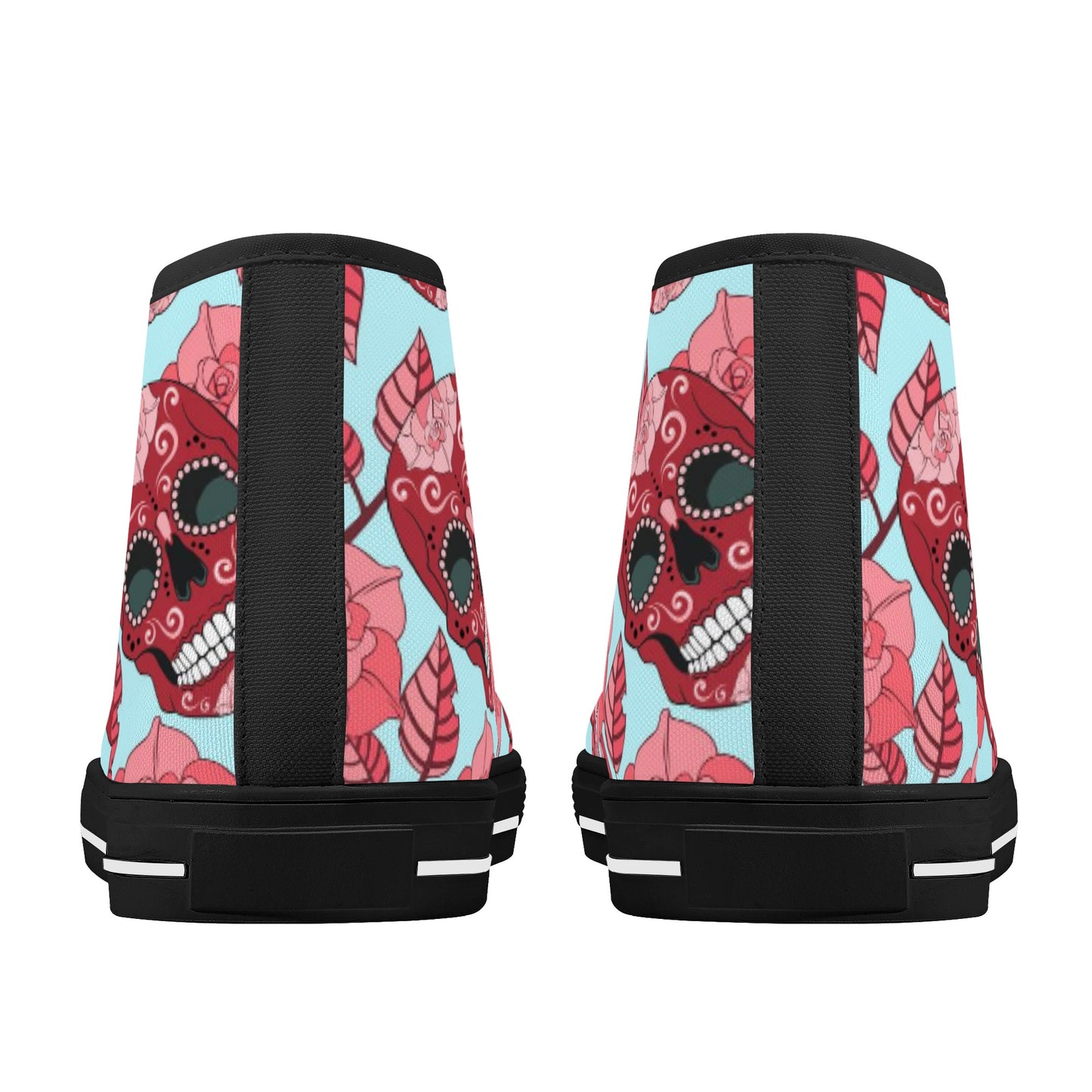 Halloween sugar skull Men's High Top Canvas Shoes With Customized Tongue