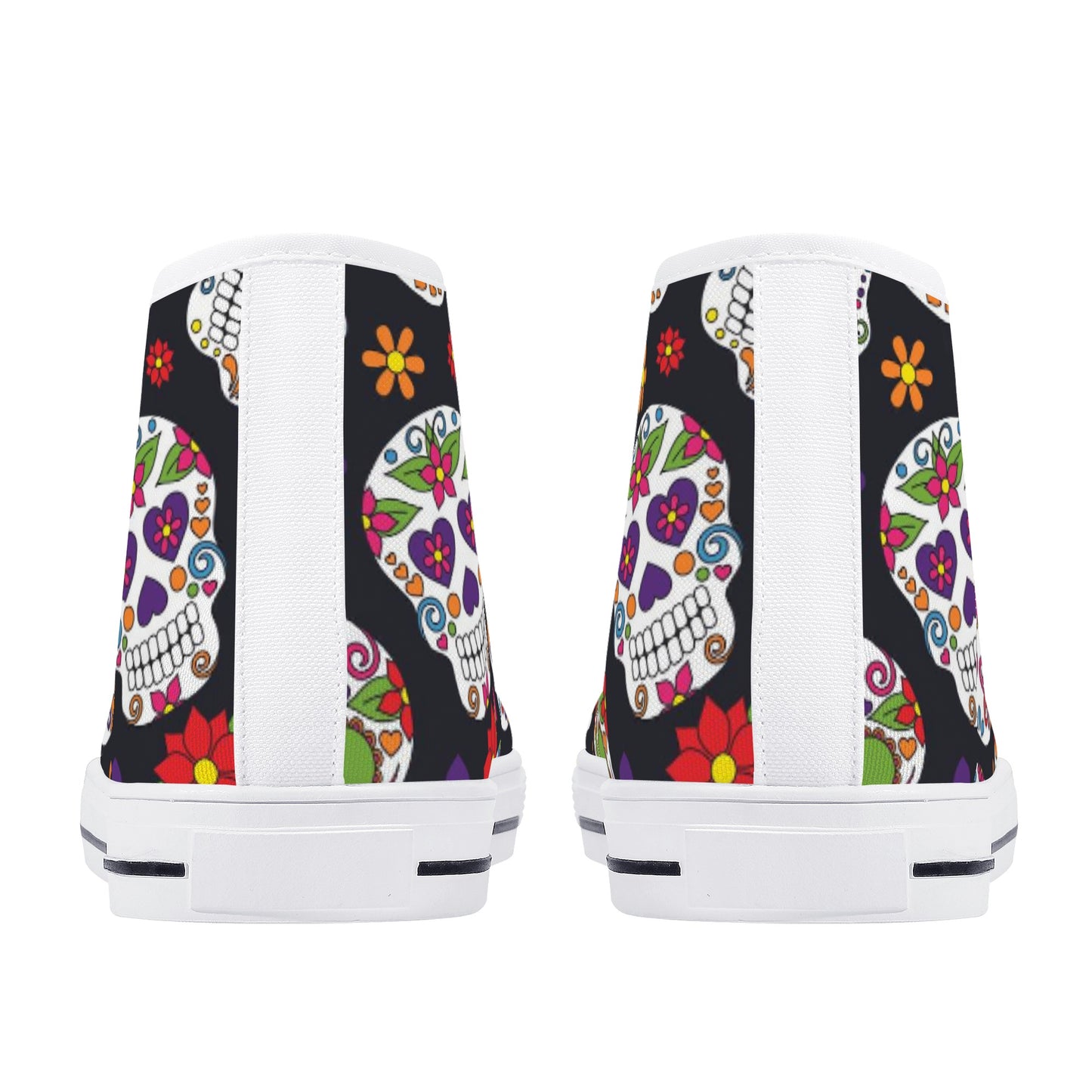 Sugar skull Mexican skull pattern Men's High Top Canvas Shoes With Customized Tongue