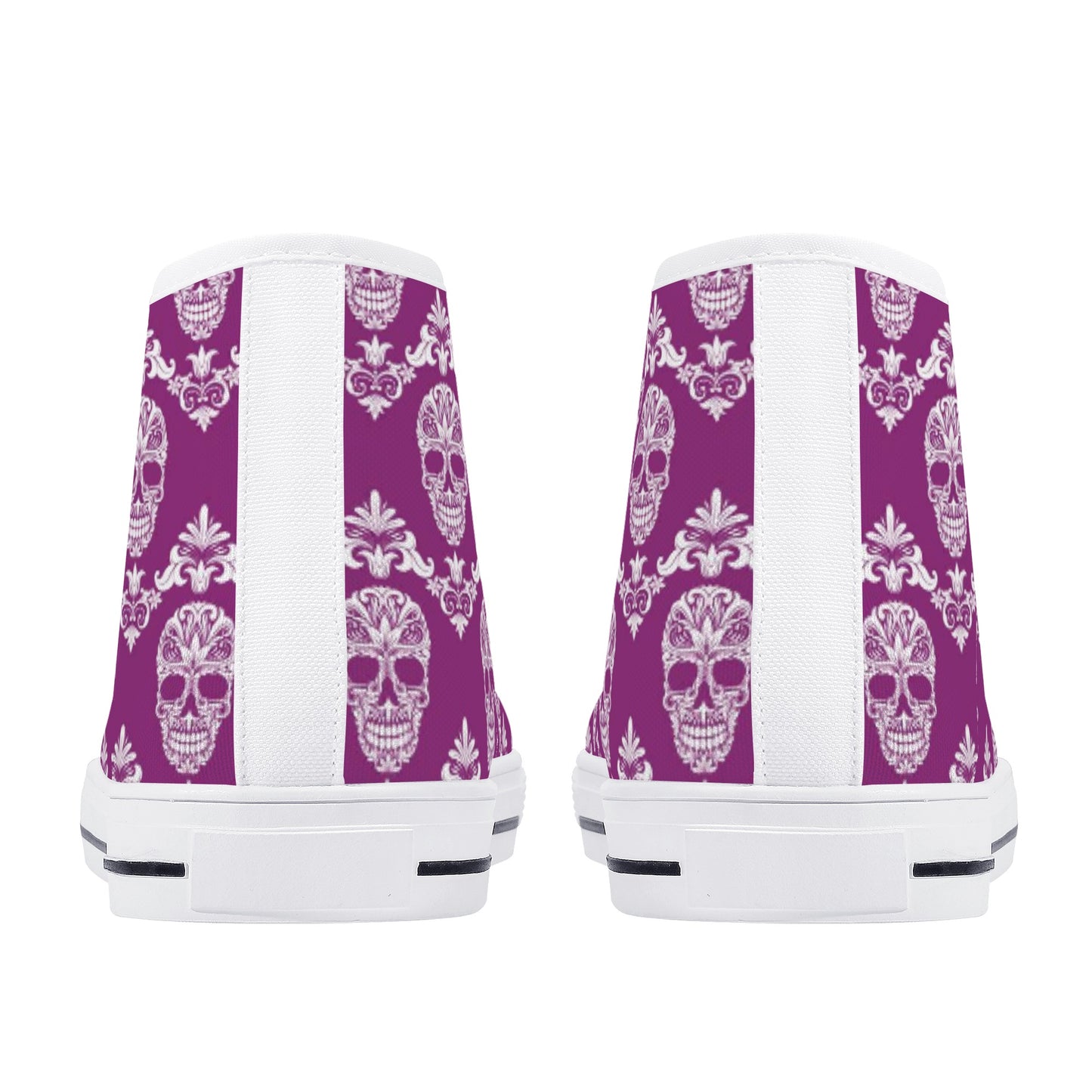 Sugar skull pattern day of the dead Men's High Top Canvas Shoes With Customized Tongue