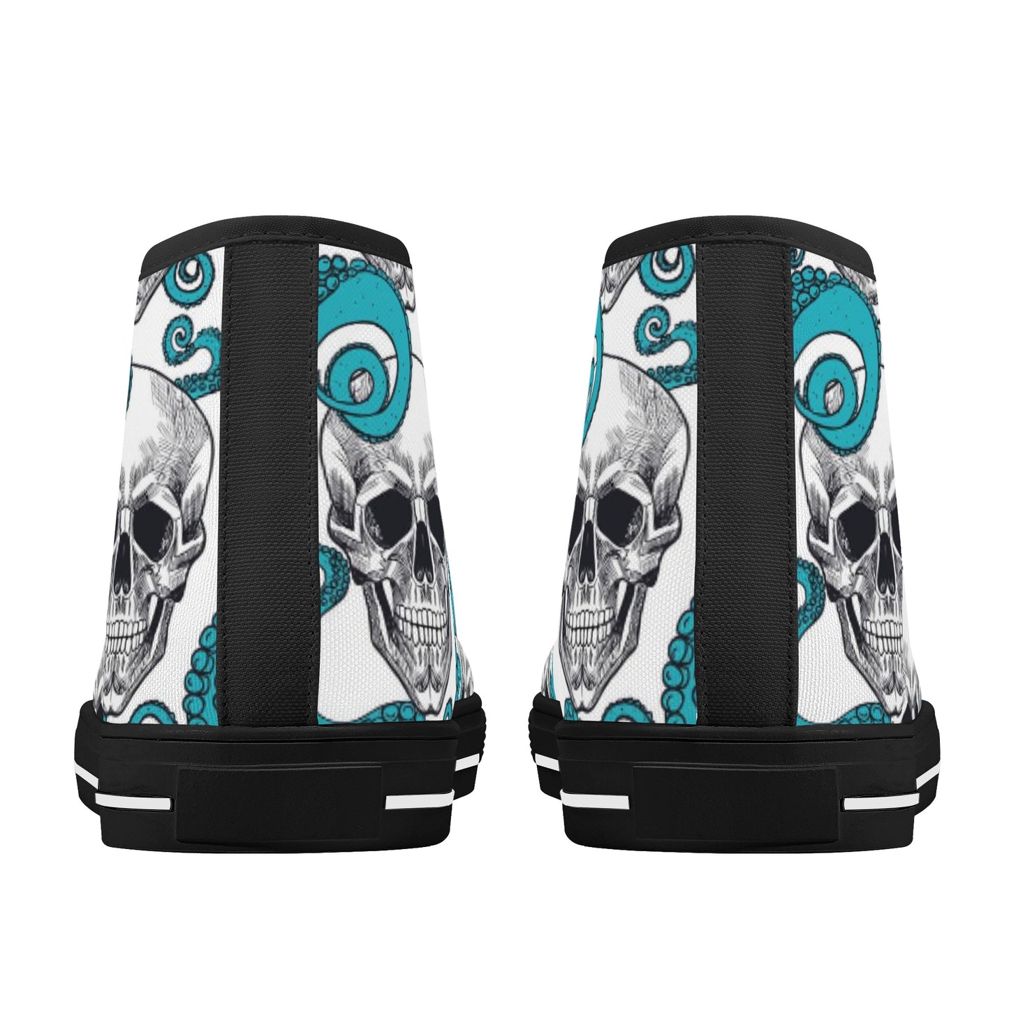 Grim reaper gothic skull Halloween pattern Men's High Top Canvas Shoes With Customized Tongue