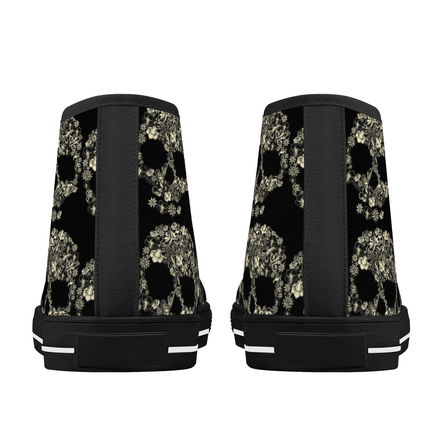 Dia de los muertos sugar skull candy skulls Men's High Top Canvas Shoes With Customized Tongue