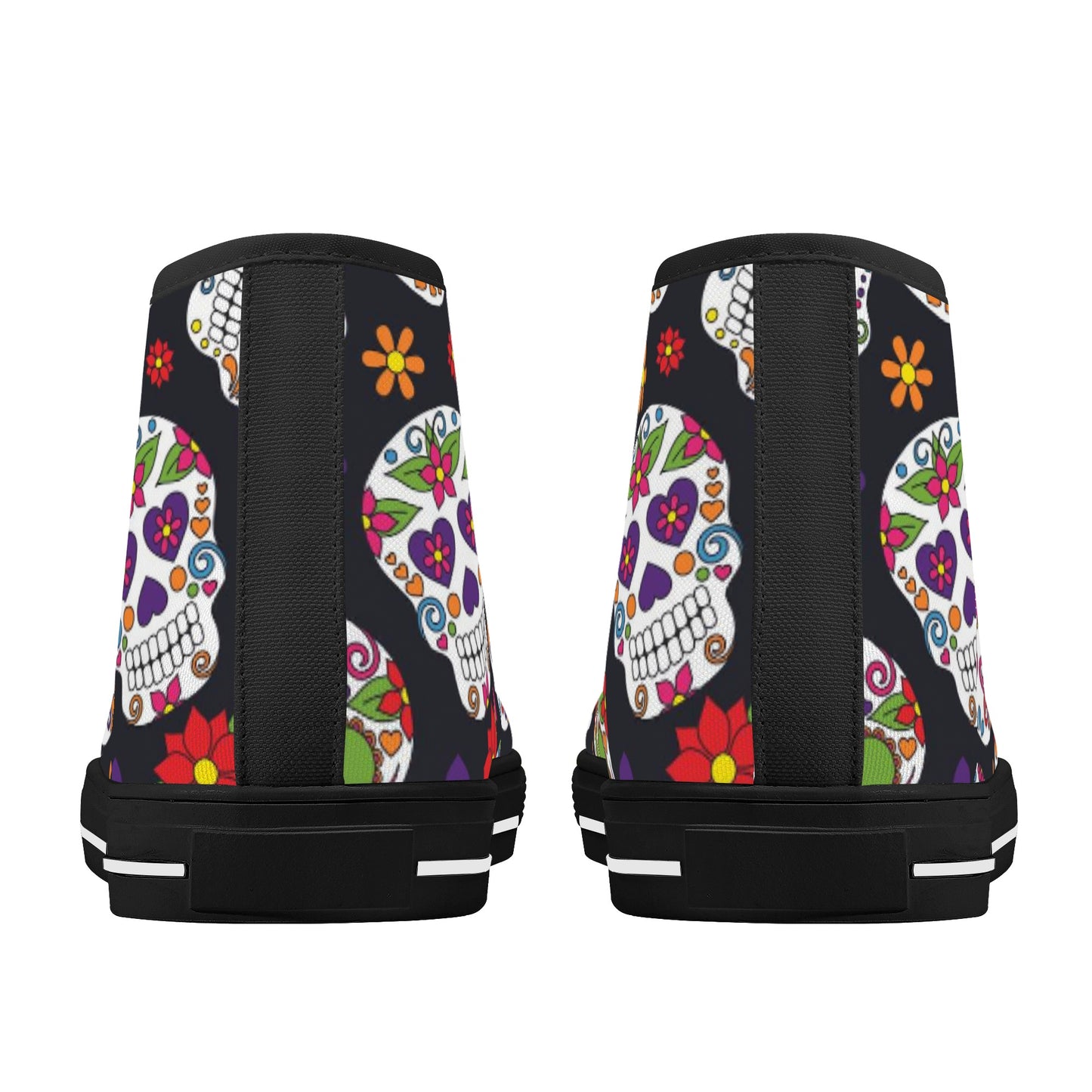 Sugar skull Mexican skull pattern Men's High Top Canvas Shoes With Customized Tongue