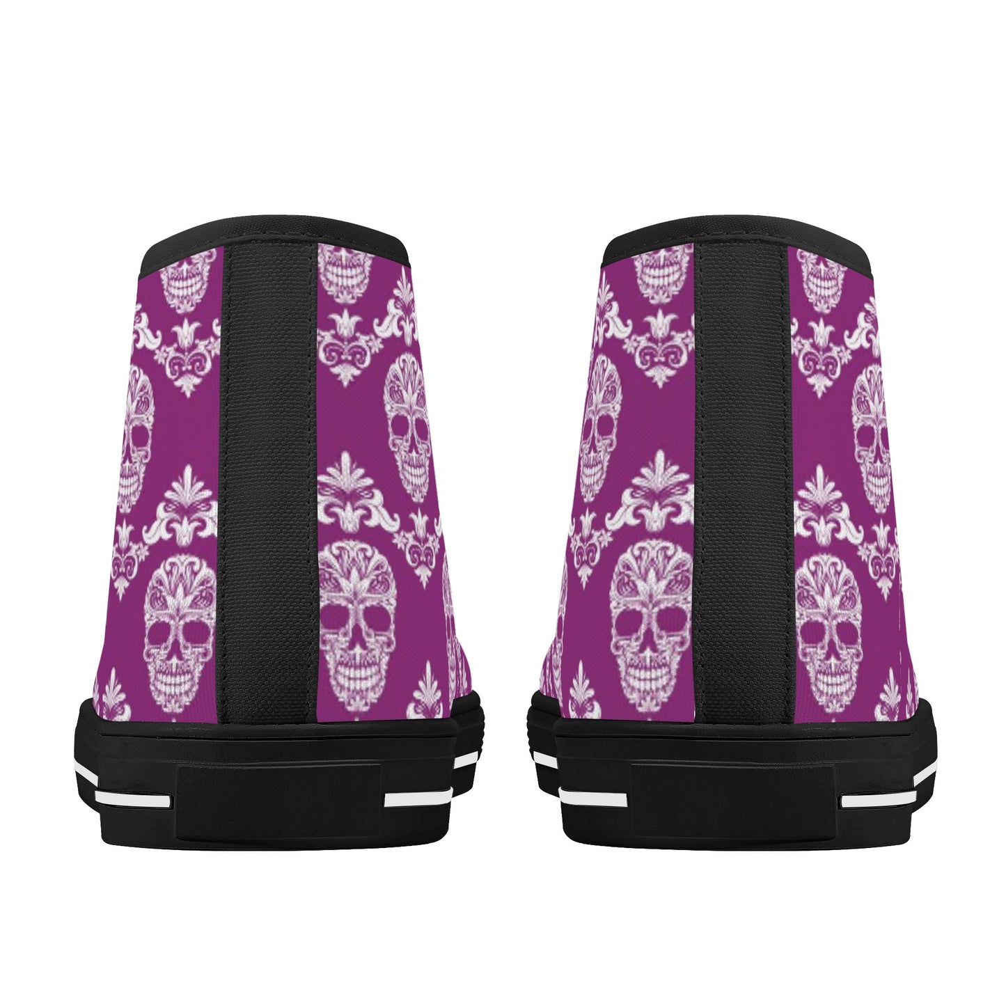 Sugar skull pattern day of the dead Men's High Top Canvas Shoes With Customized Tongue