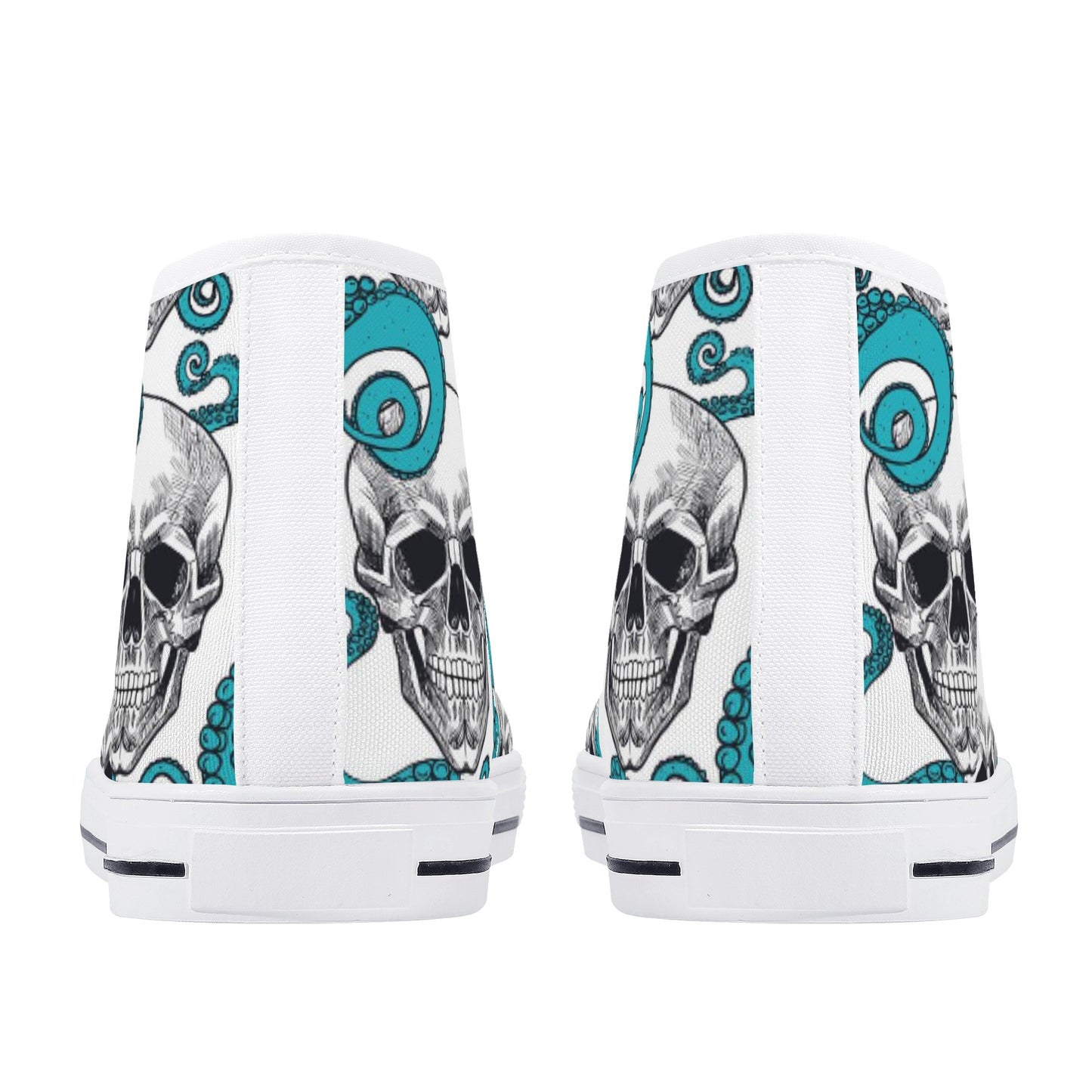 Grim reaper gothic skull Halloween pattern Men's High Top Canvas Shoes With Customized Tongue