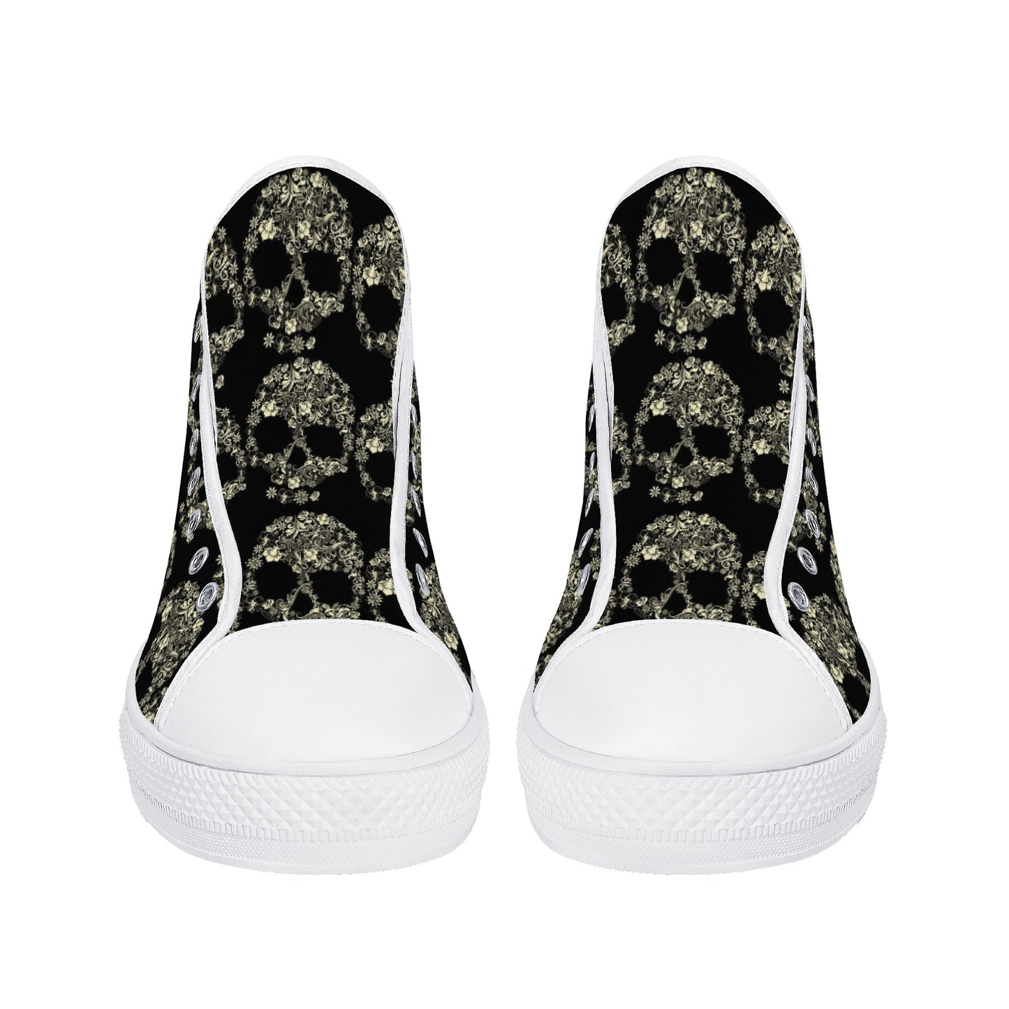 Dia de los muertos sugar skull candy skulls Men's High Top Canvas Shoes With Customized Tongue