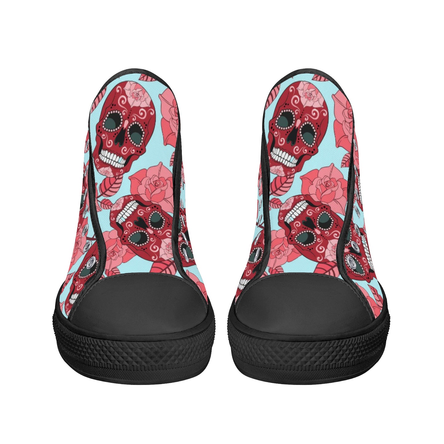 Halloween sugar skull Men's High Top Canvas Shoes With Customized Tongue