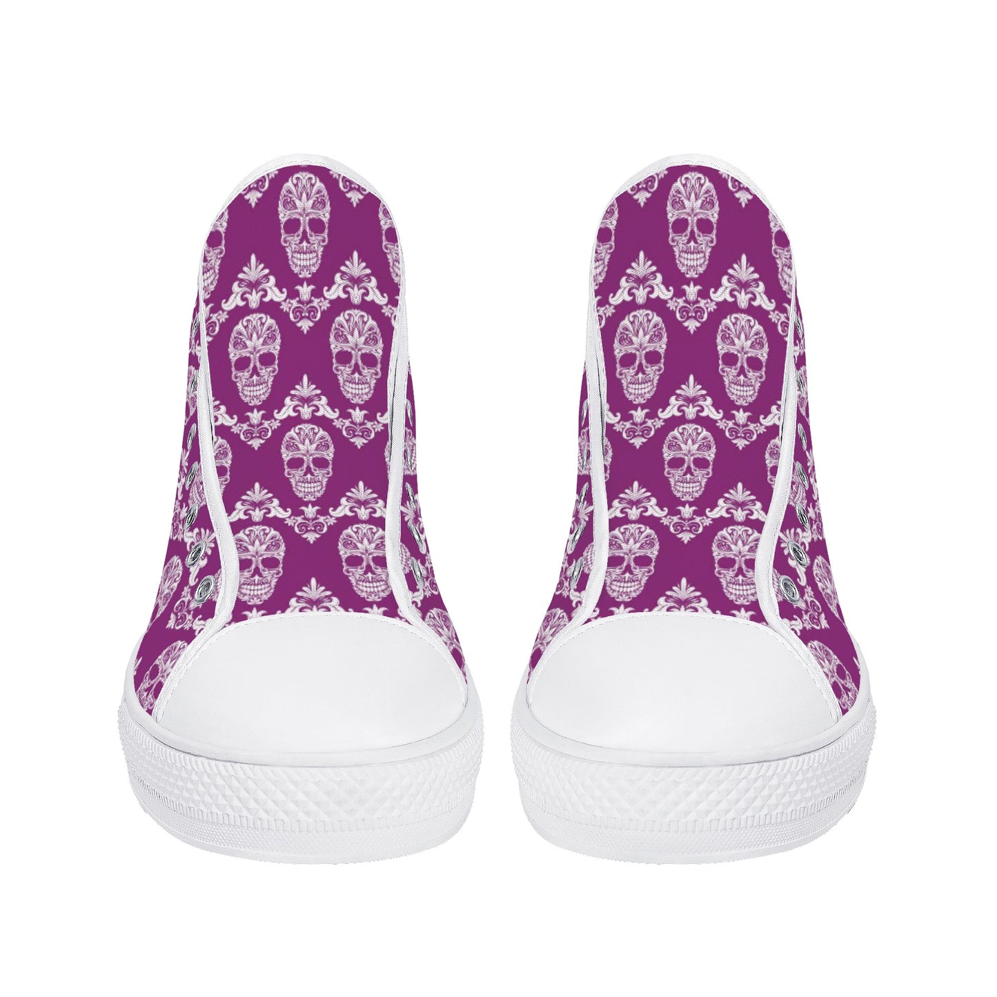 Sugar skull pattern day of the dead Men's High Top Canvas Shoes With Customized Tongue