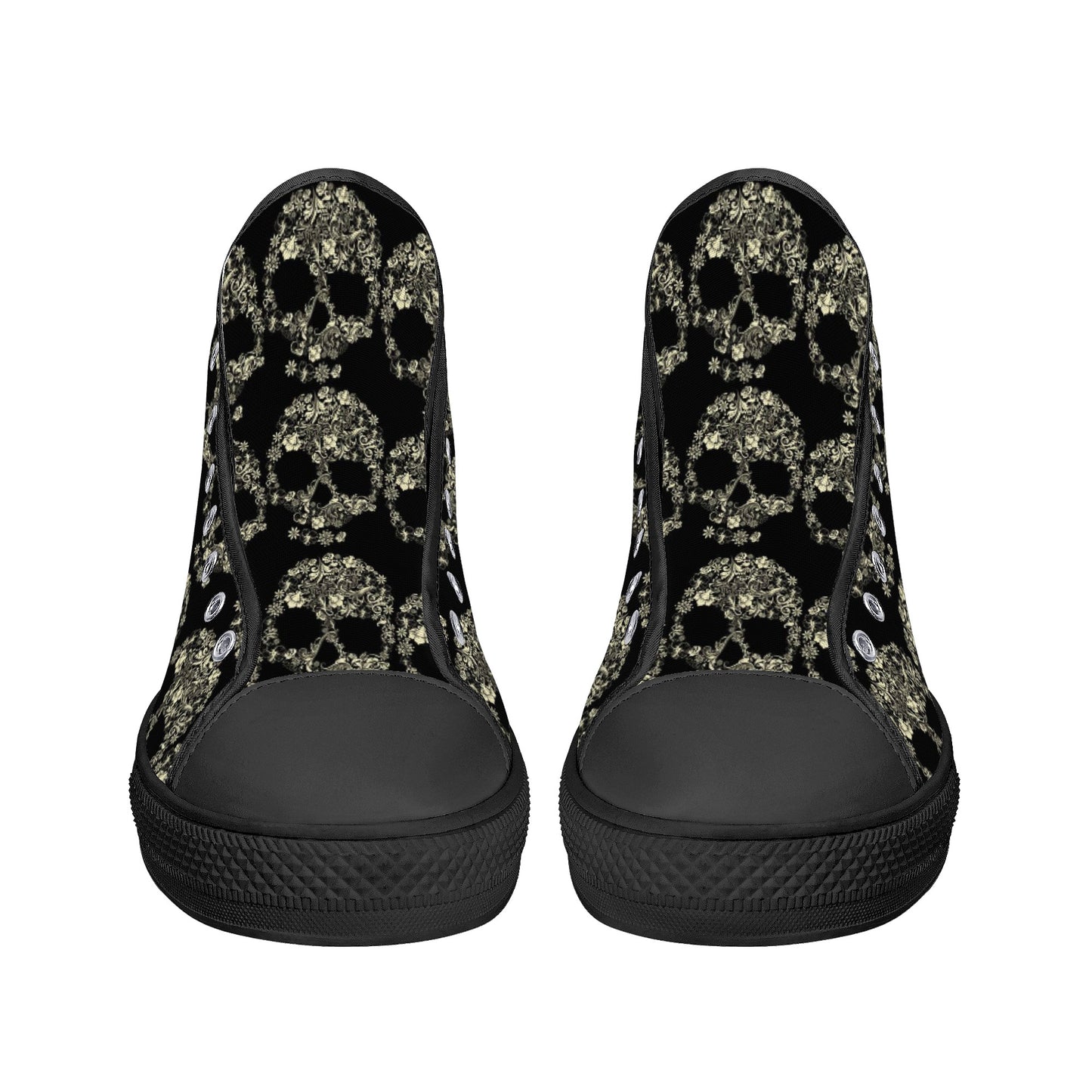 Dia de los muertos sugar skull candy skulls Men's High Top Canvas Shoes With Customized Tongue