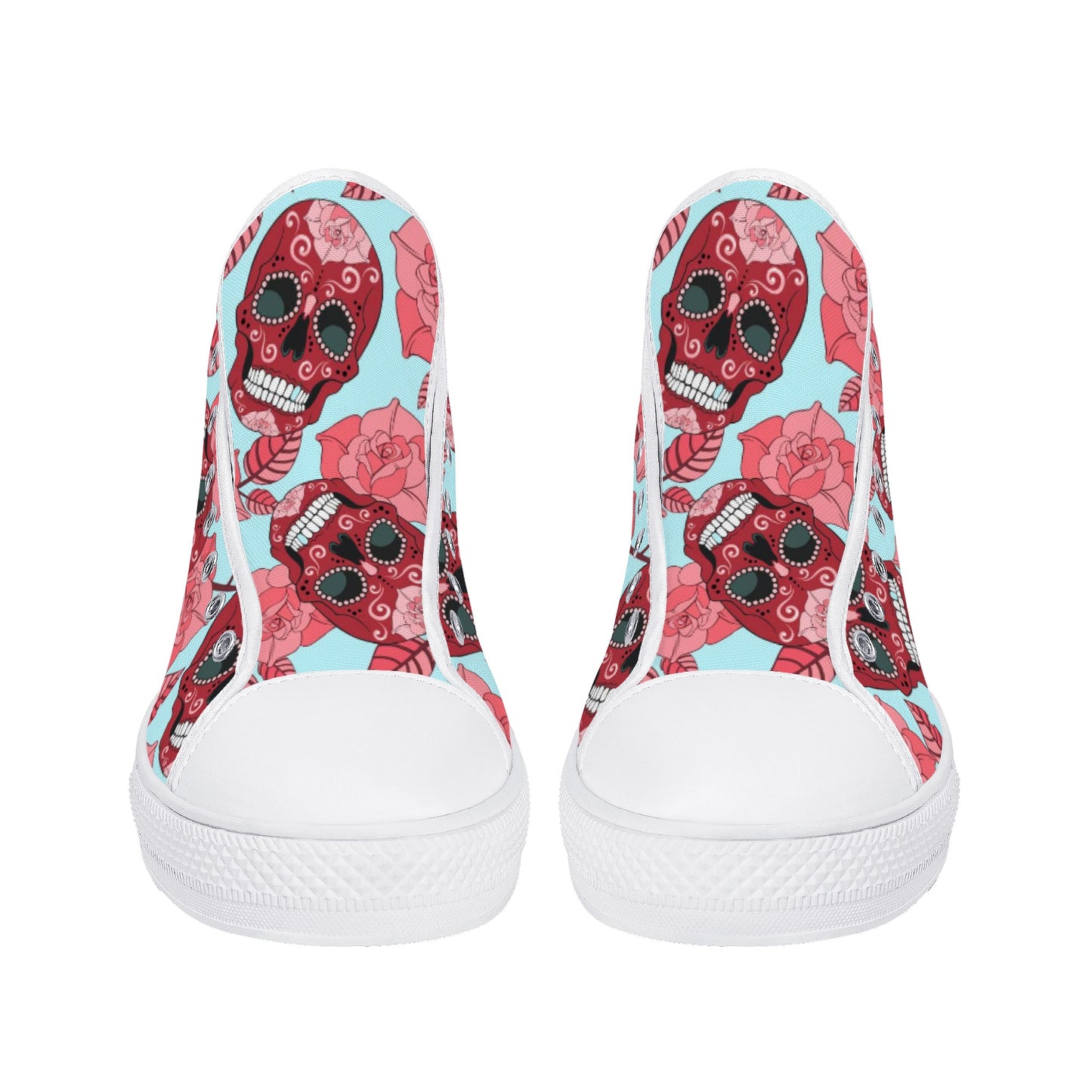 Halloween sugar skull Men's High Top Canvas Shoes With Customized Tongue