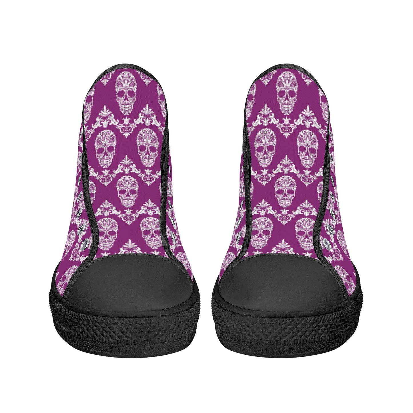 Sugar skull pattern day of the dead Men's High Top Canvas Shoes With Customized Tongue