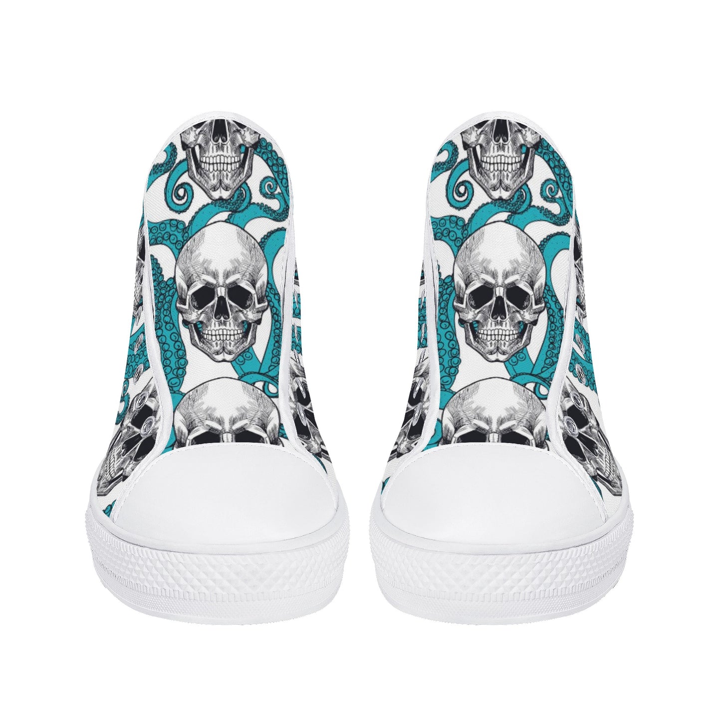 Grim reaper gothic skull Halloween pattern Men's High Top Canvas Shoes With Customized Tongue