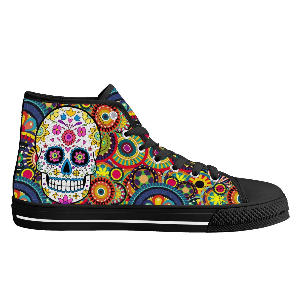 Sugar skull Day of the dead pattern women's high top shoes