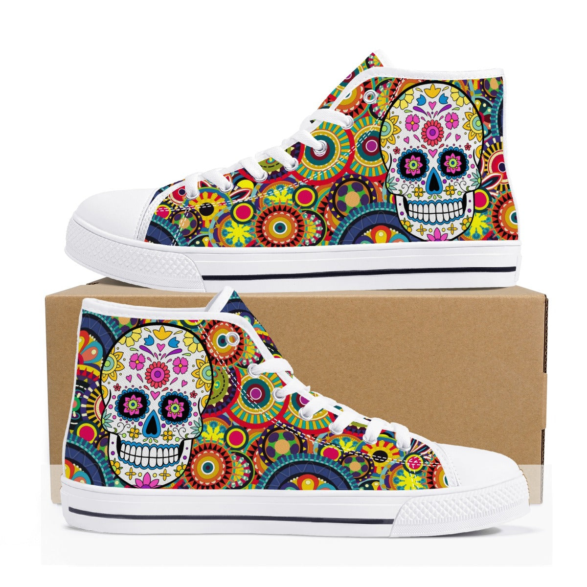 Sugar skull Day of the dead pattern women's high top shoes