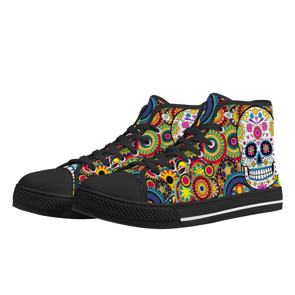 Sugar skull Day of the dead pattern women's high top shoes