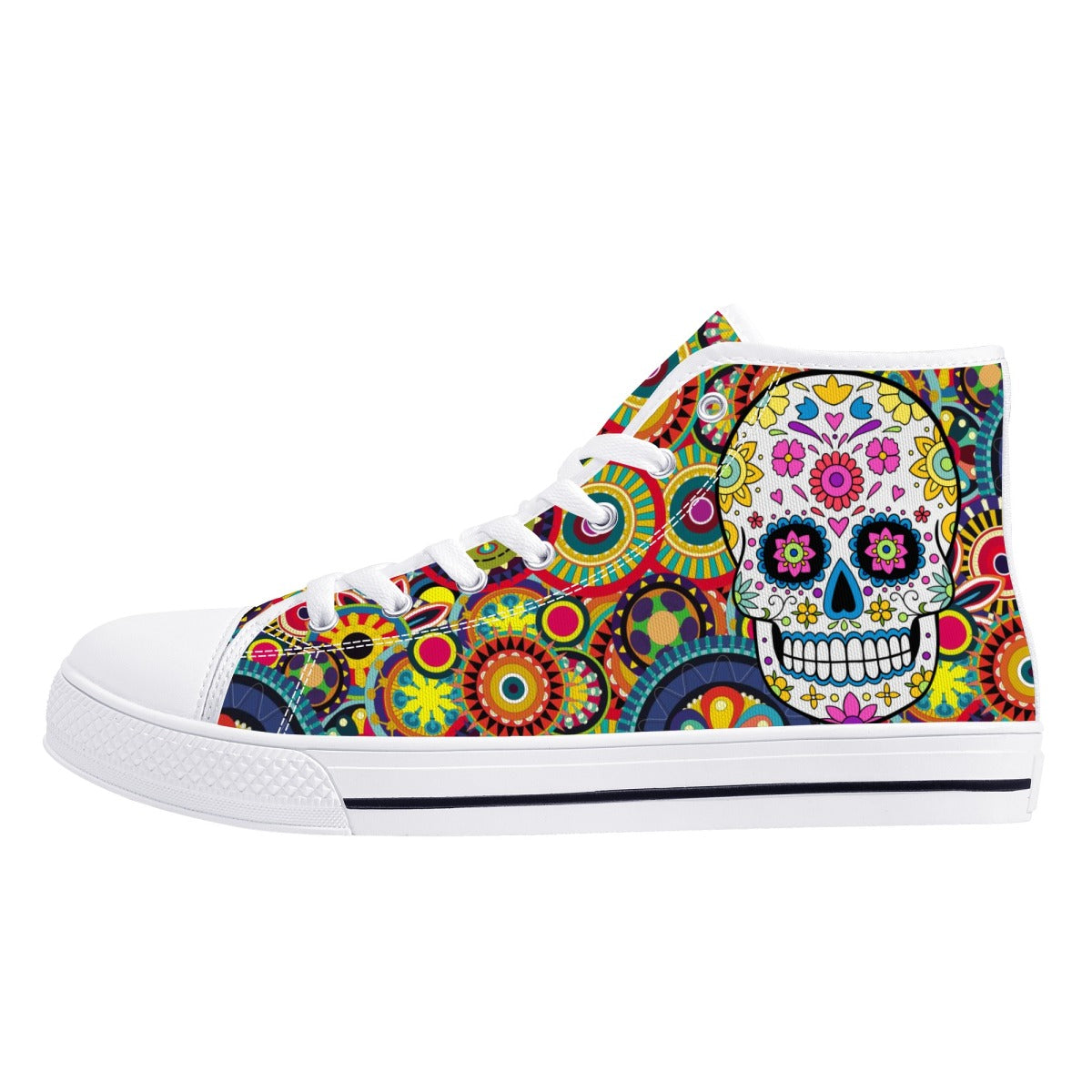 Sugar skull Day of the dead pattern women's high top shoes