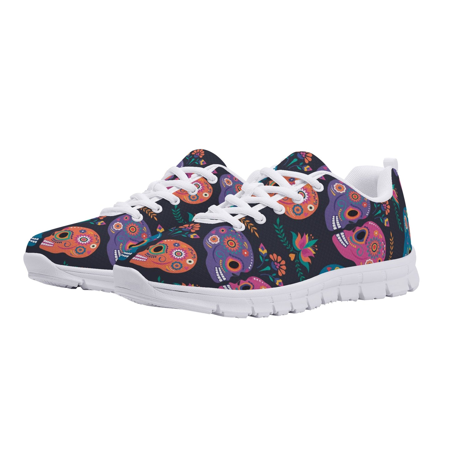 Sugar skull couple pattern Women's Running Shoes