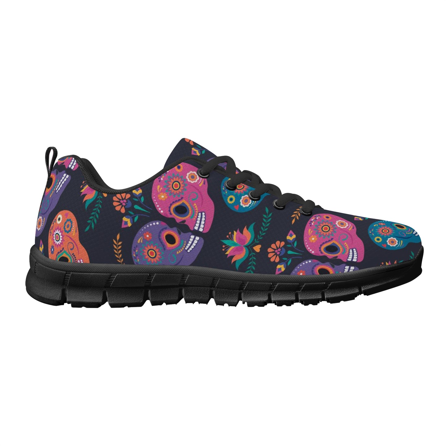 Sugar skull couple pattern Women's Running Shoes