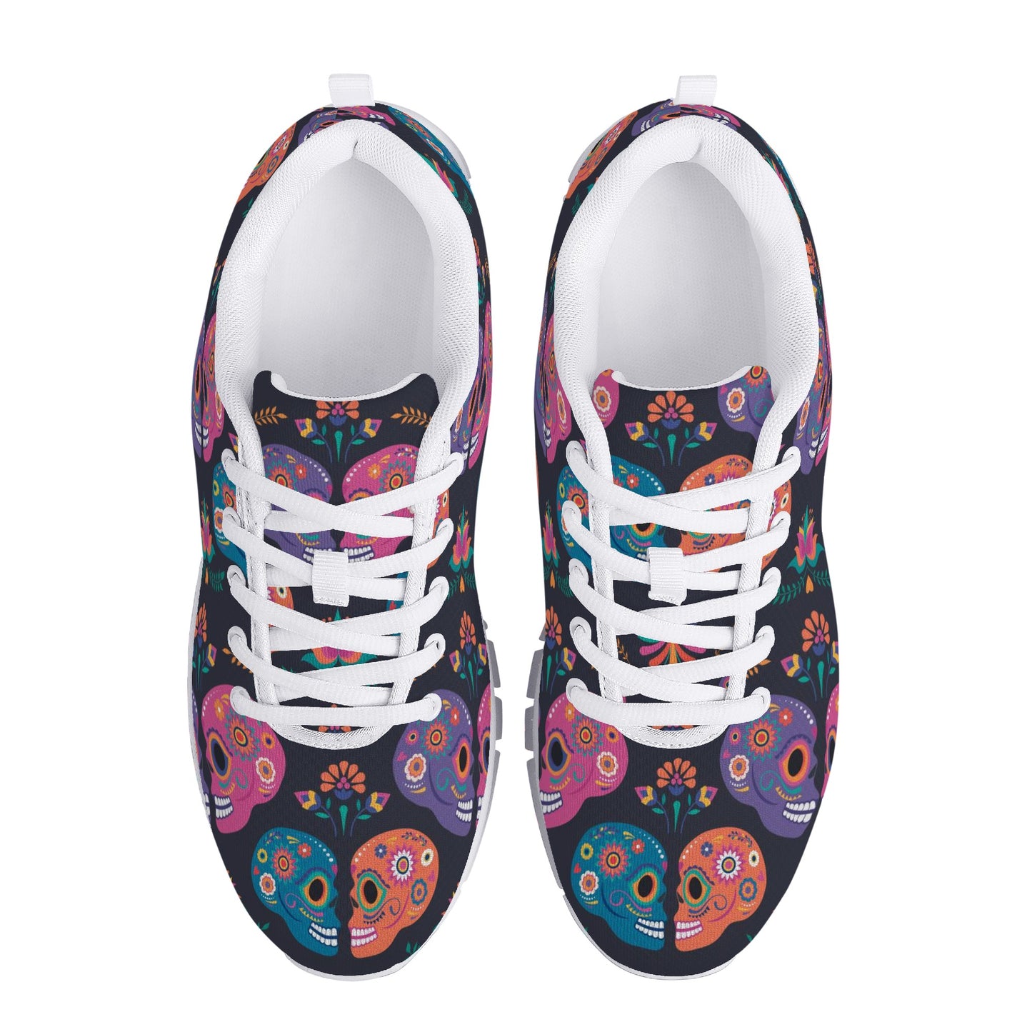 Sugar skull couple pattern Women's Running Shoes