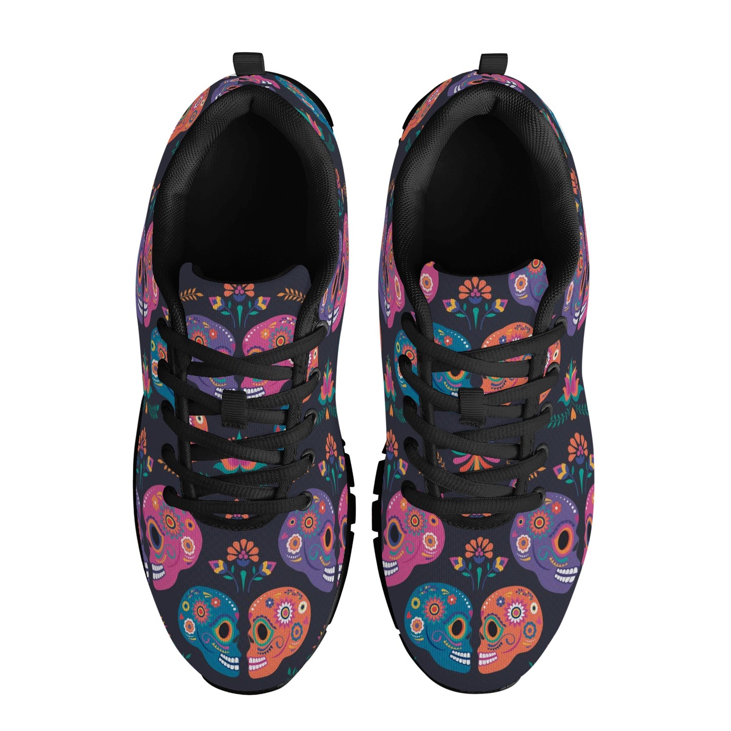 Sugar skull couple pattern Women's Running Shoes