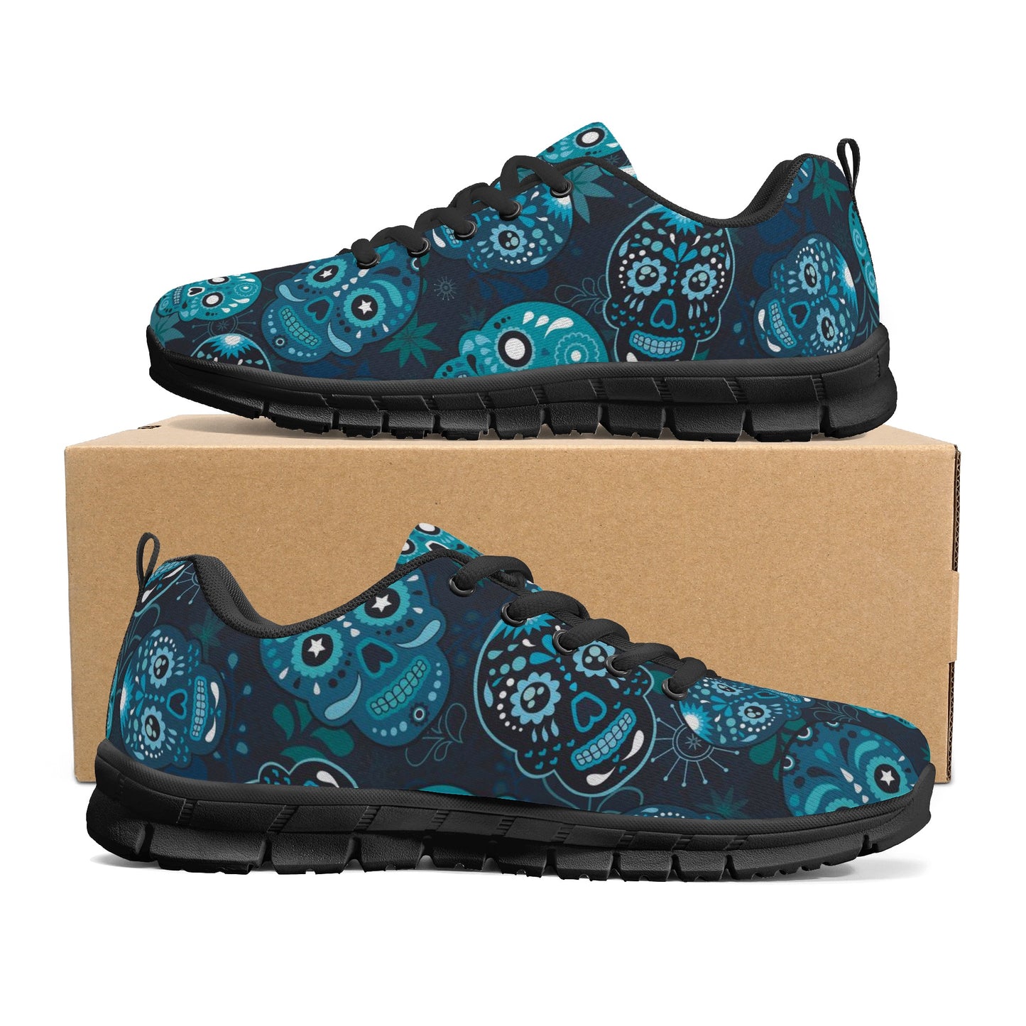 Flaming skull halloween Women's Running Shoes