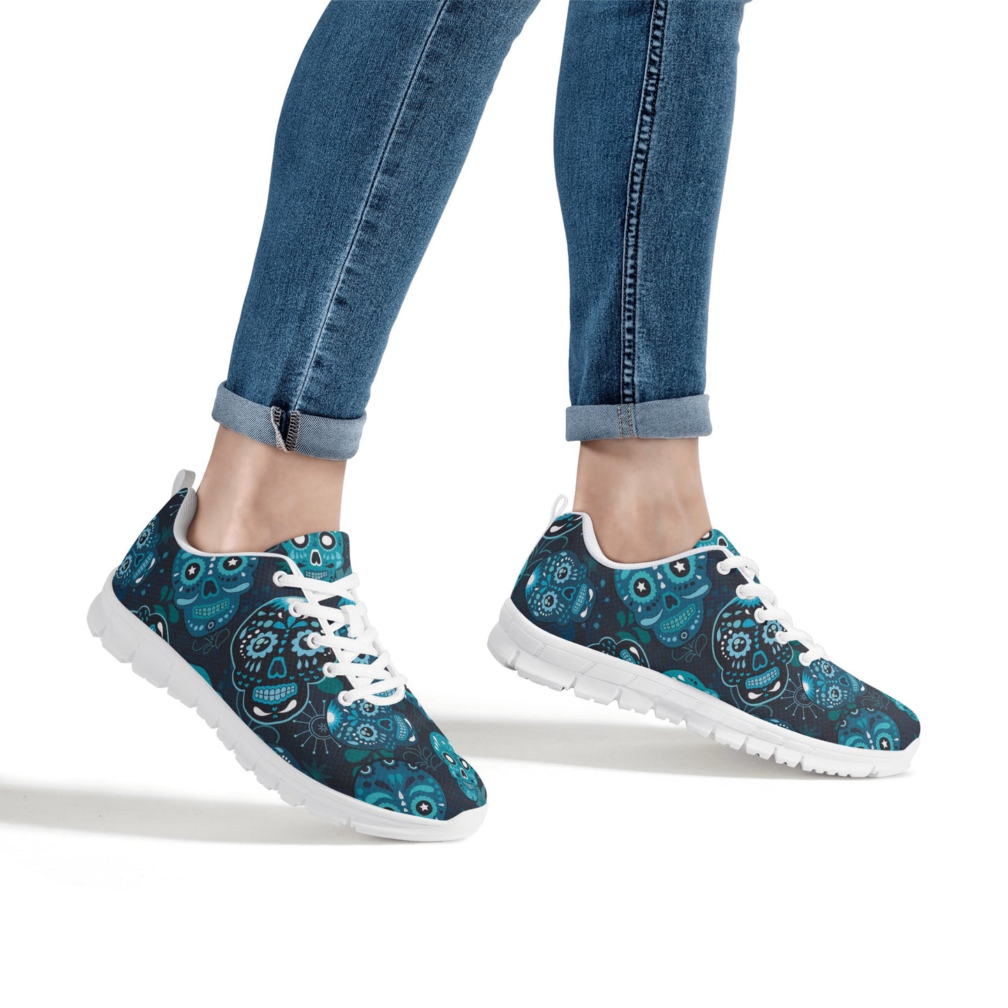 Flaming skull halloween Women's Running Shoes