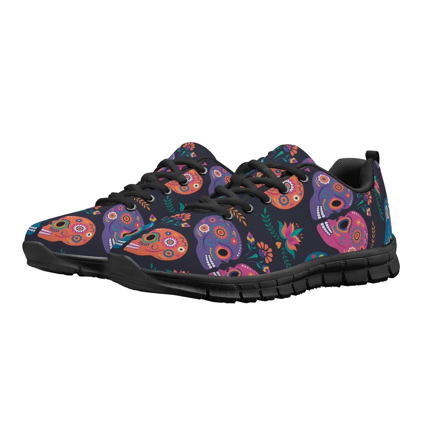 Sugar skull couple pattern Women's Running Shoes