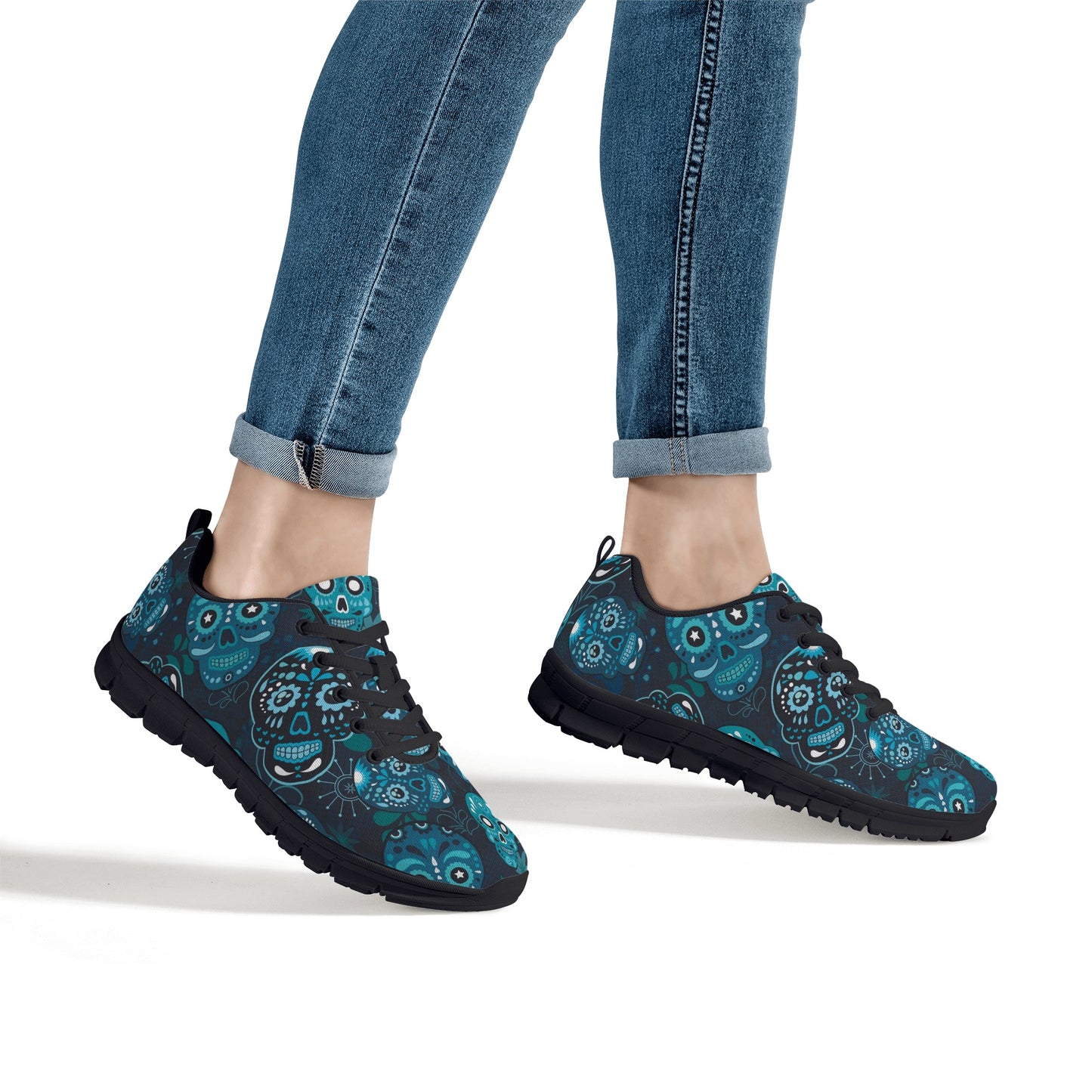 Flaming skull halloween Women's Running Shoes