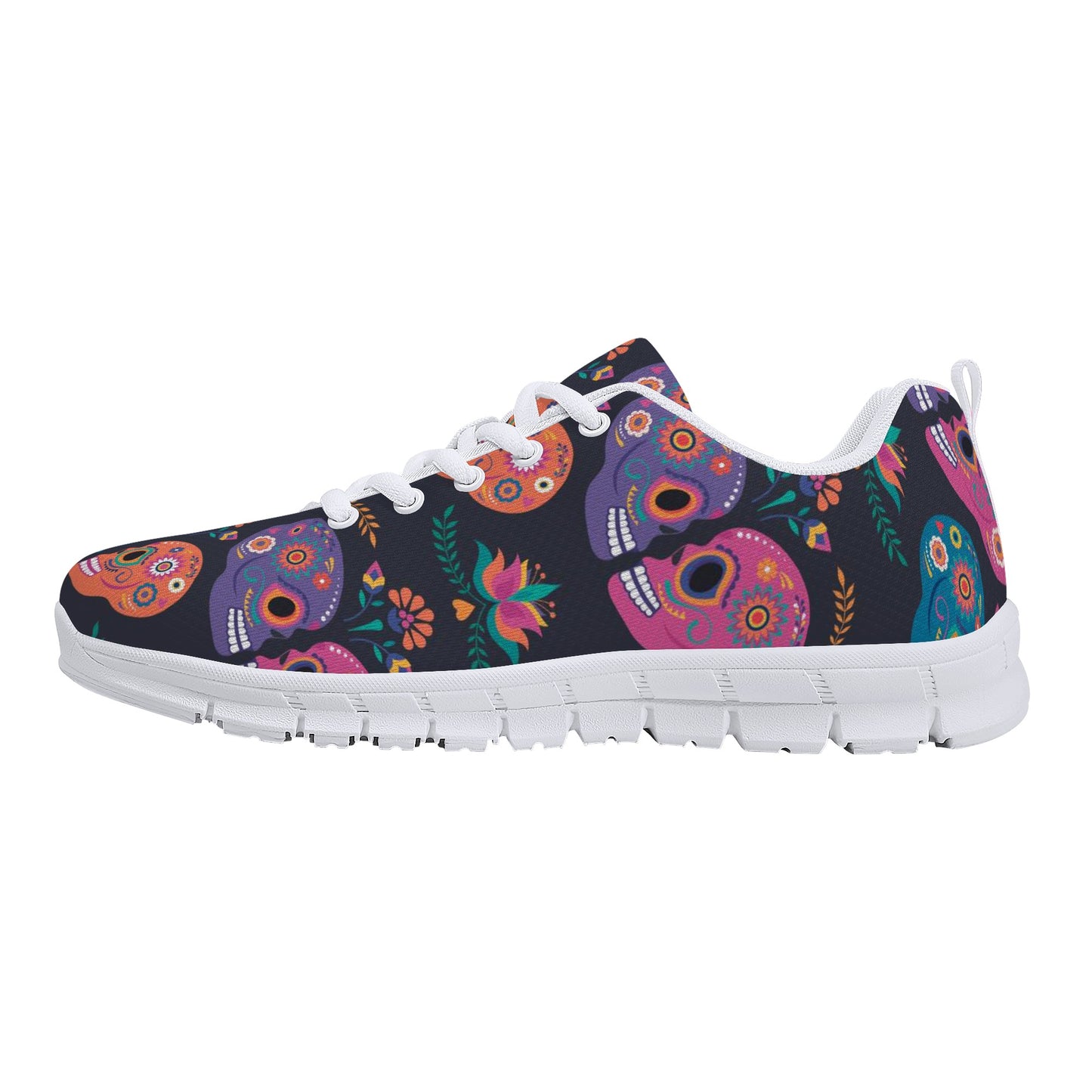 Sugar skull couple pattern Women's Running Shoes