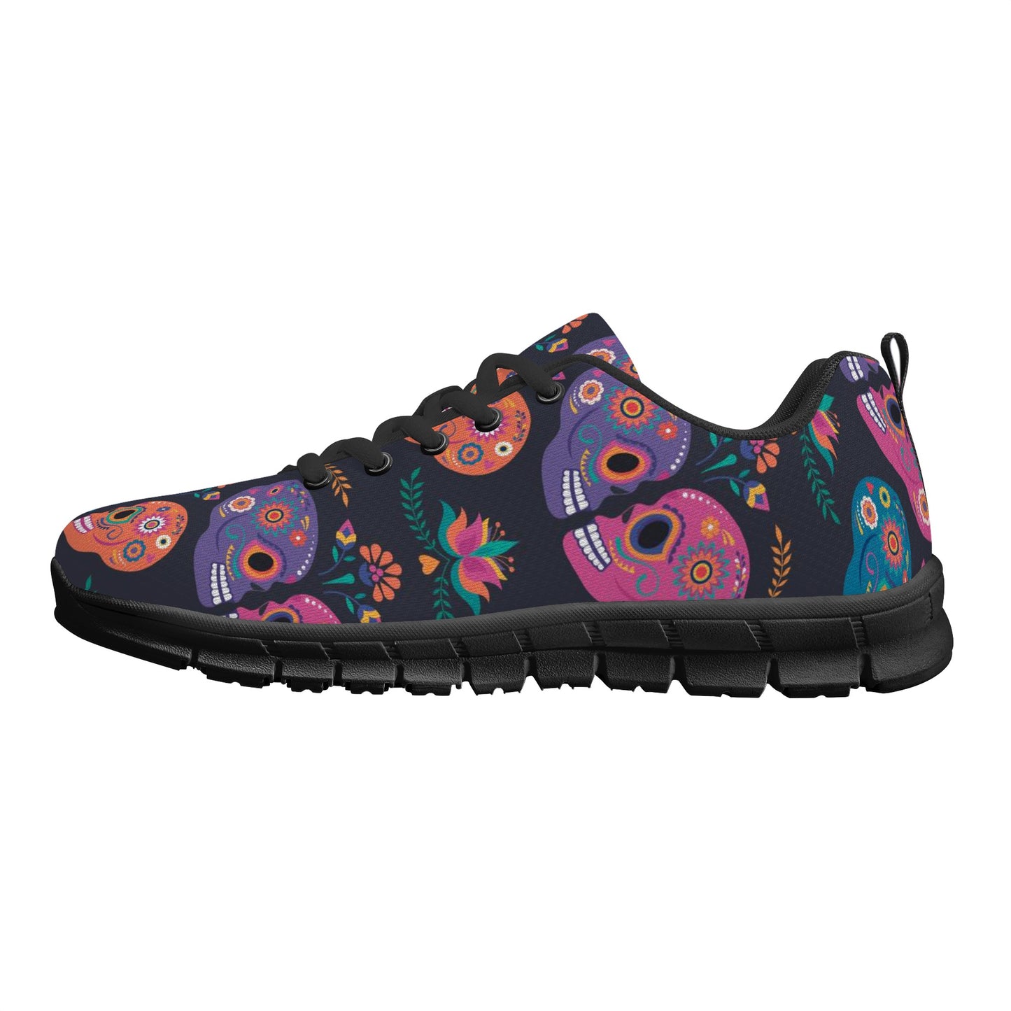 Sugar skull couple pattern Women's Running Shoes