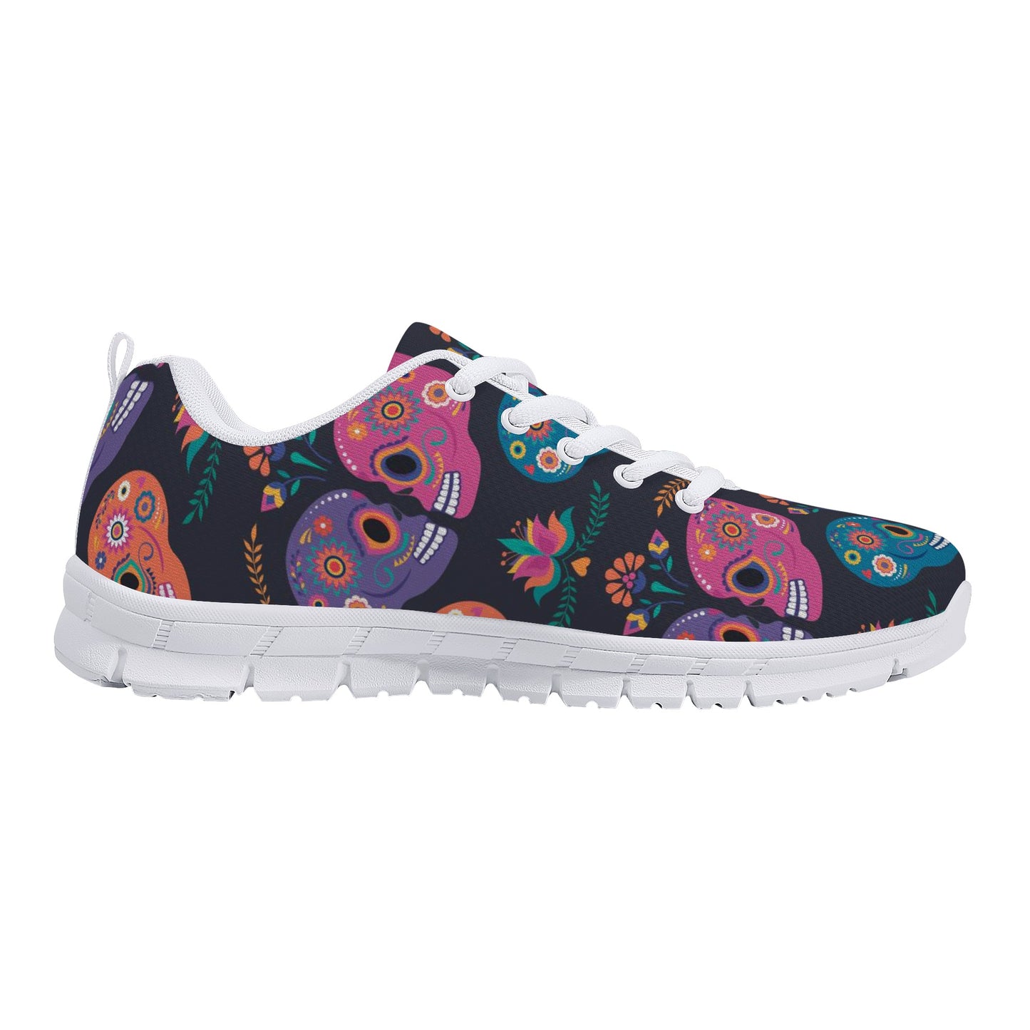 Sugar skull couple pattern Women's Running Shoes