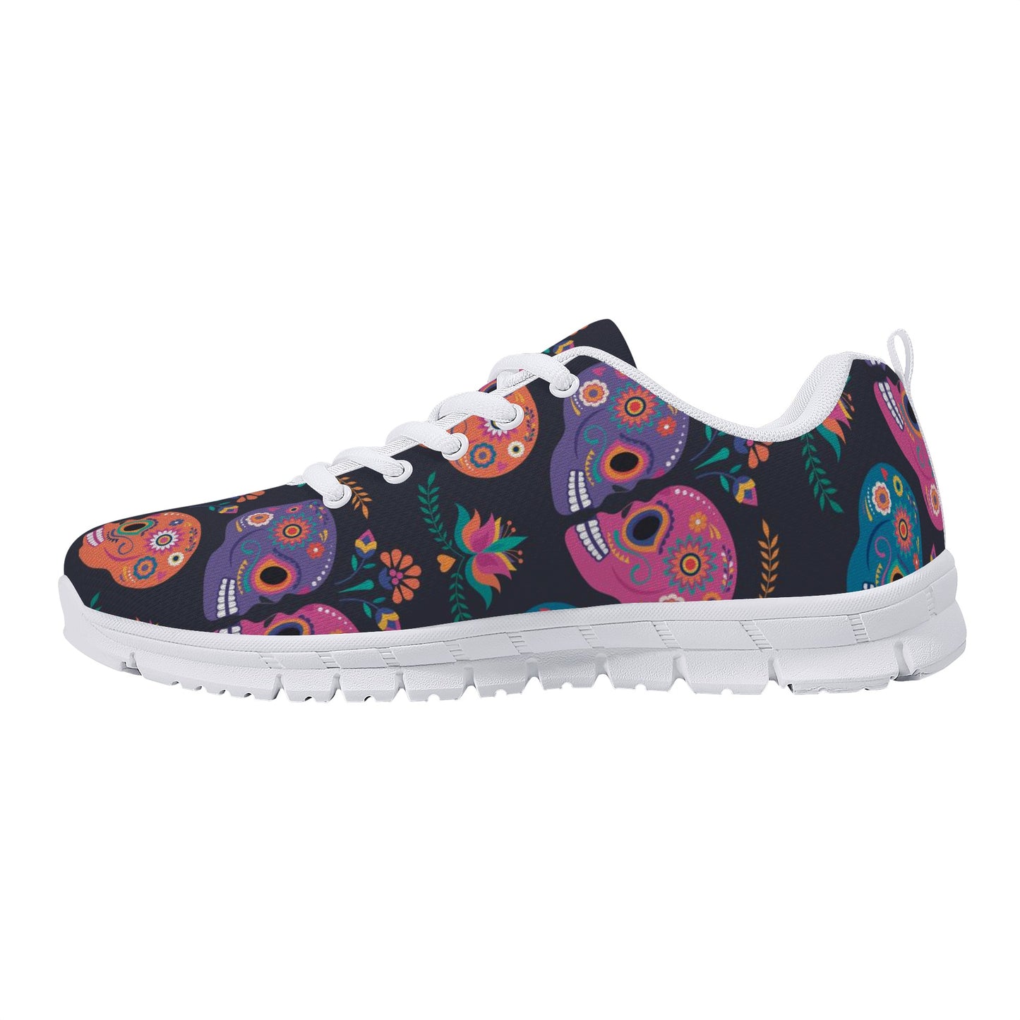 Sugar skull couple pattern Women's Running Shoes