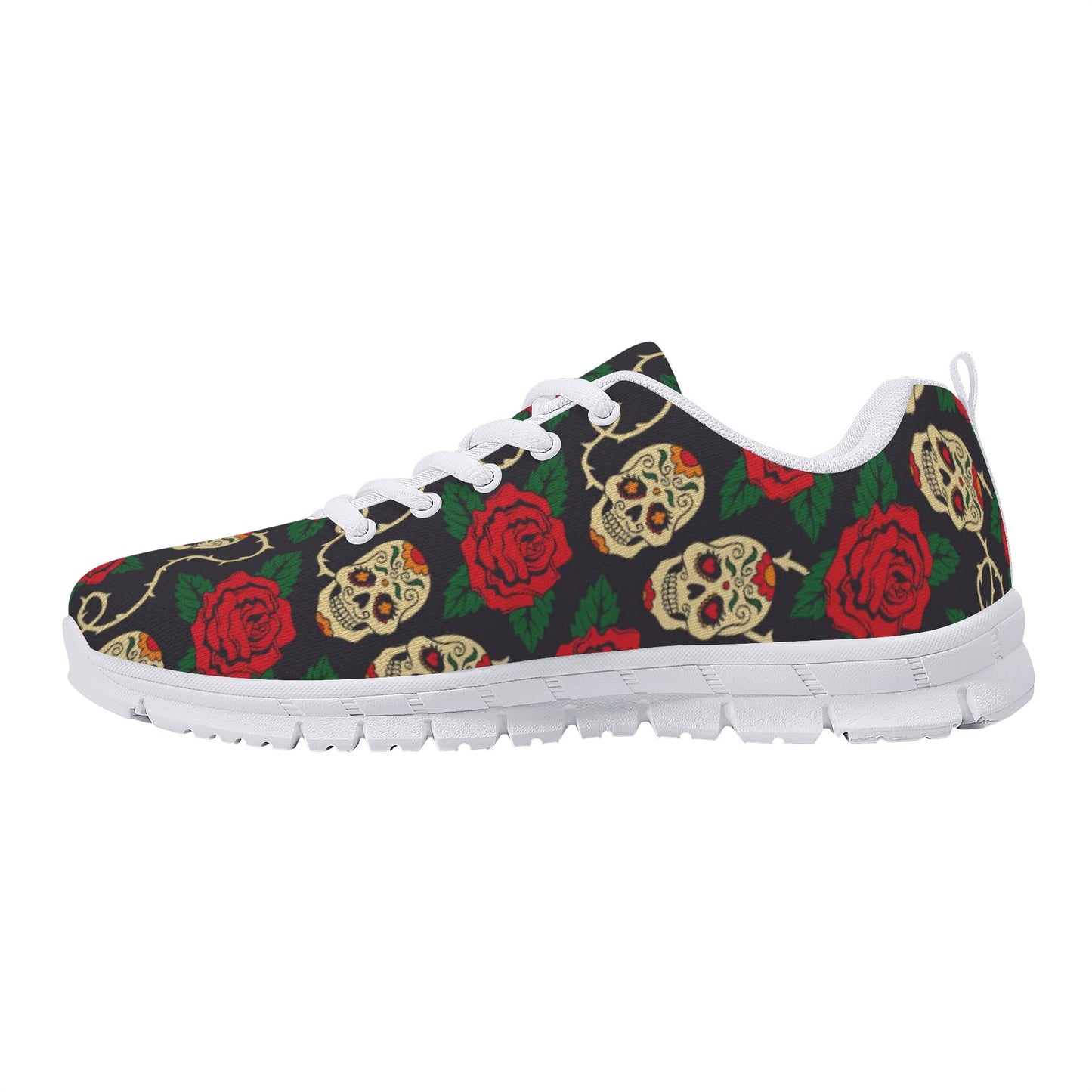 Rose skull Halloween pattern Women's Running Shoes