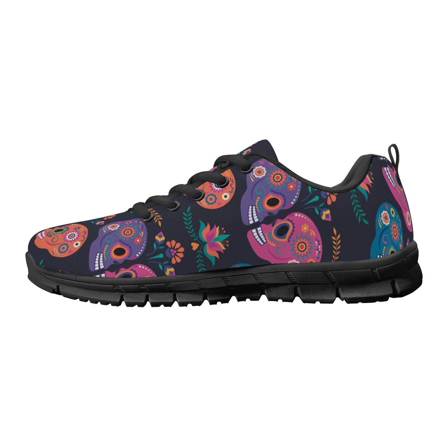 Sugar skull couple pattern Women's Running Shoes