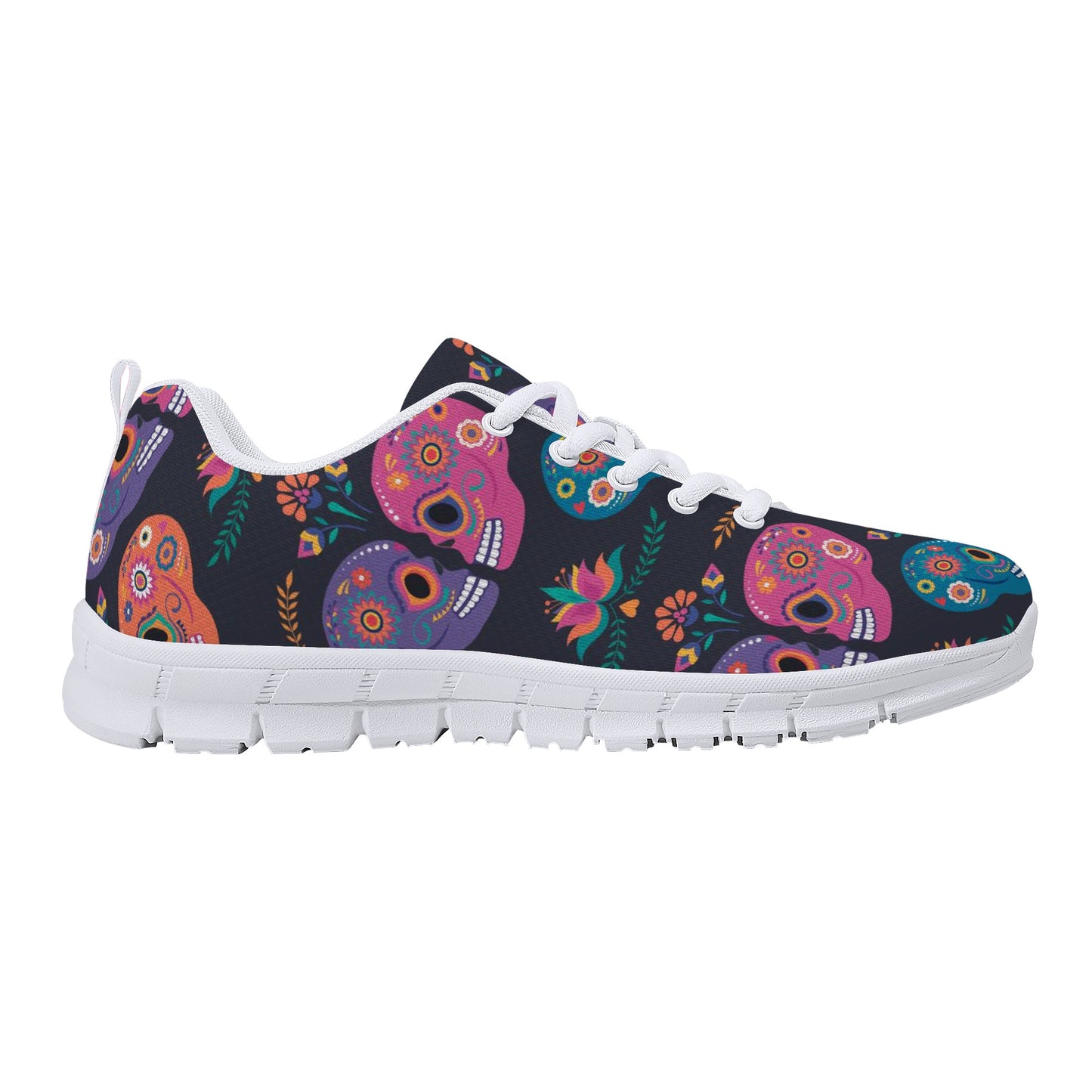 Sugar skull couple pattern Women's Running Shoes