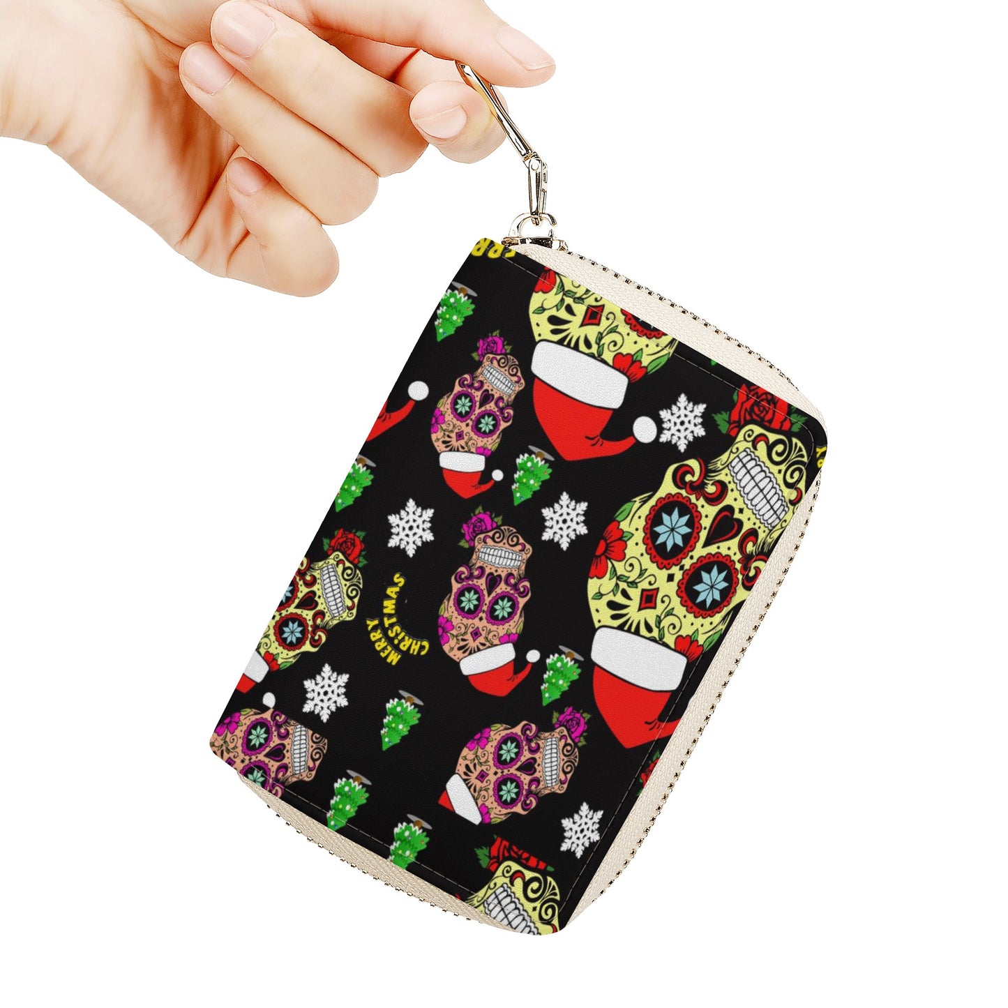 Day of the dead candy skull calaveras Zipper Card Holder