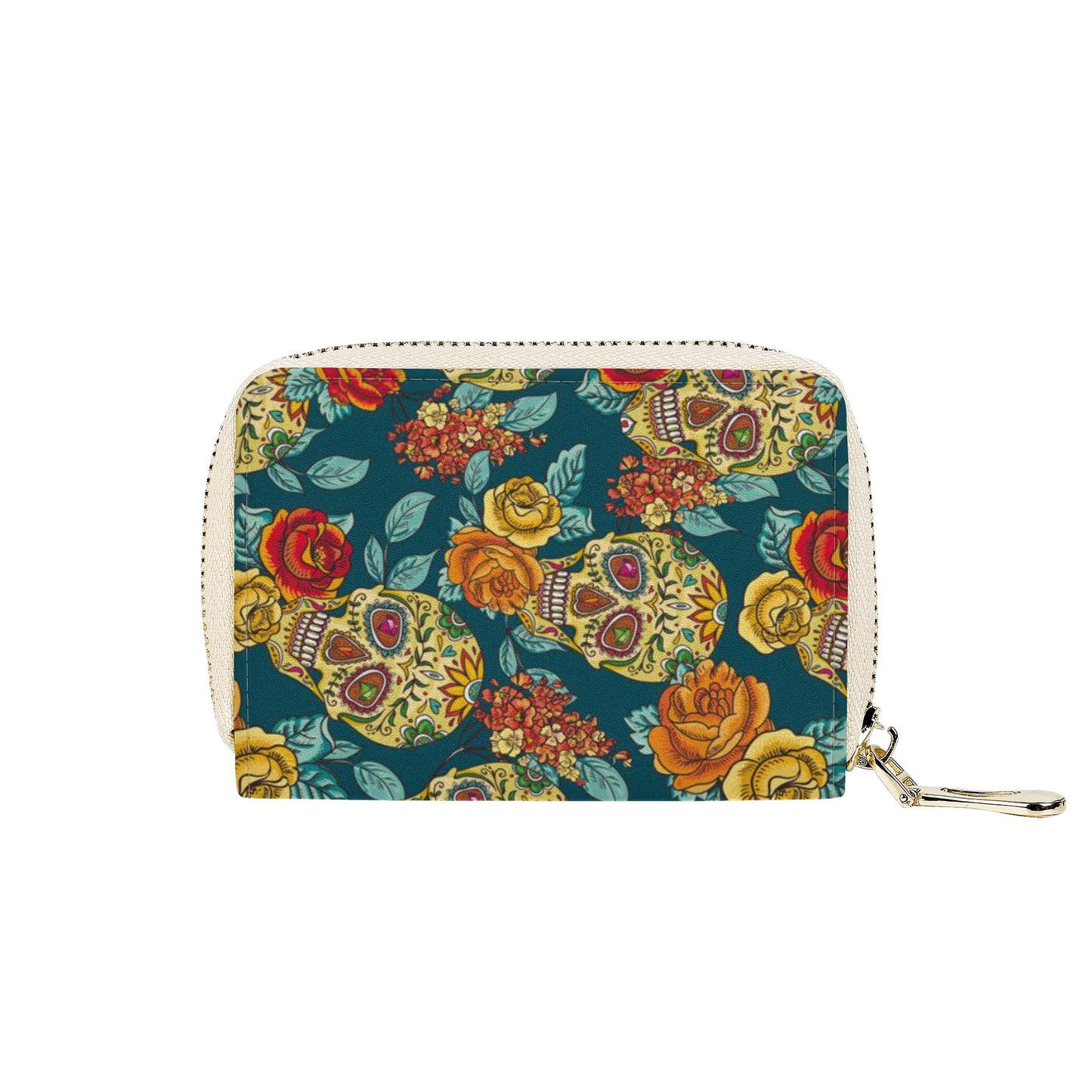 Dia de los muertos candy skulls Zipper Card Holder