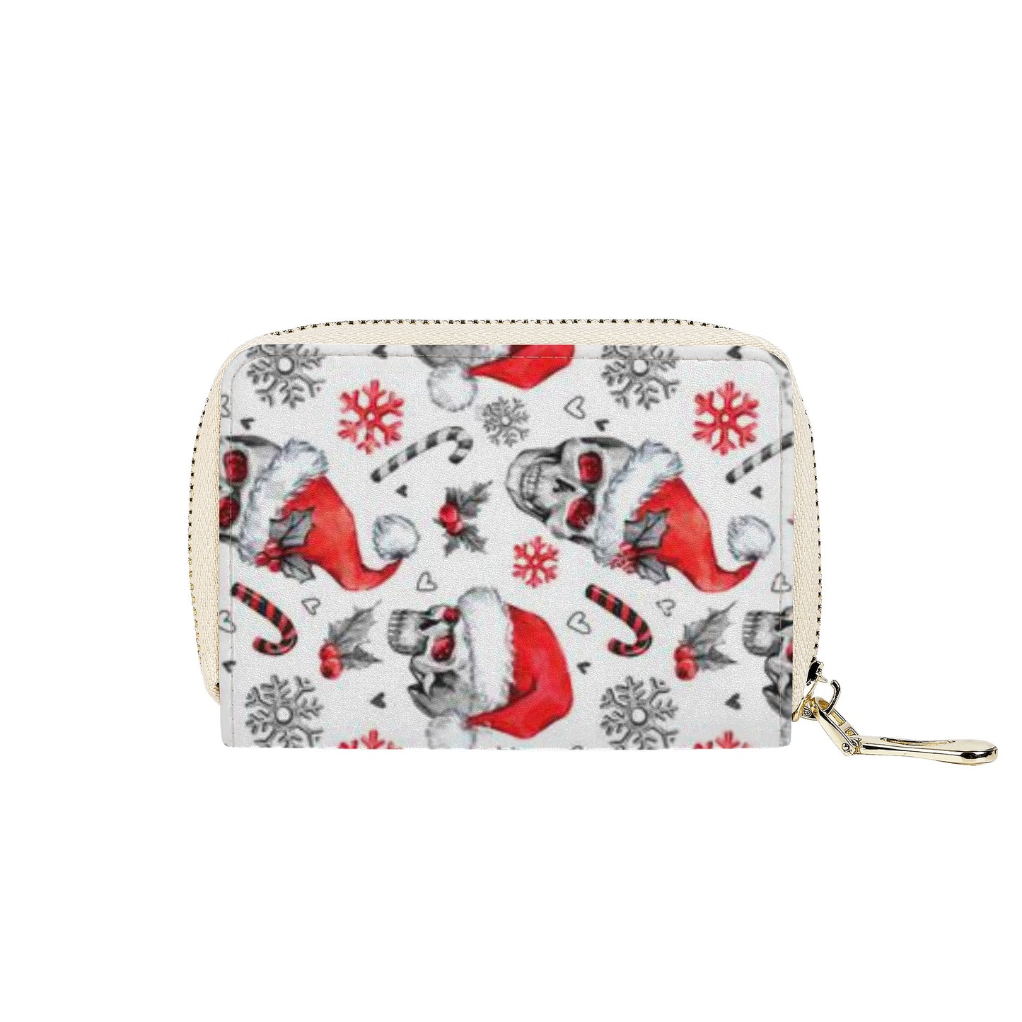 Gothic Halloween pattern skeleton Zipper Card Holder