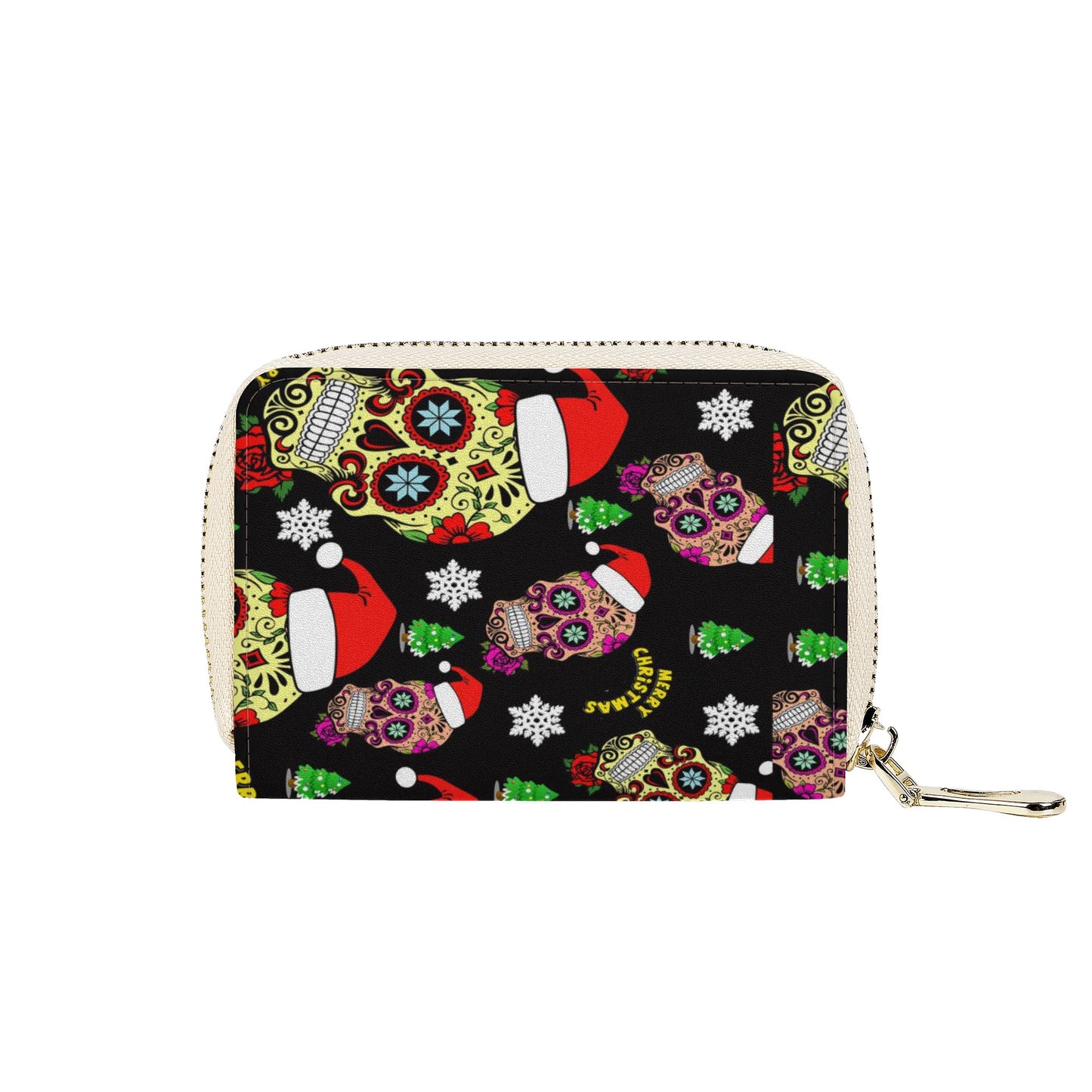 Day of the dead candy skull calaveras Zipper Card Holder