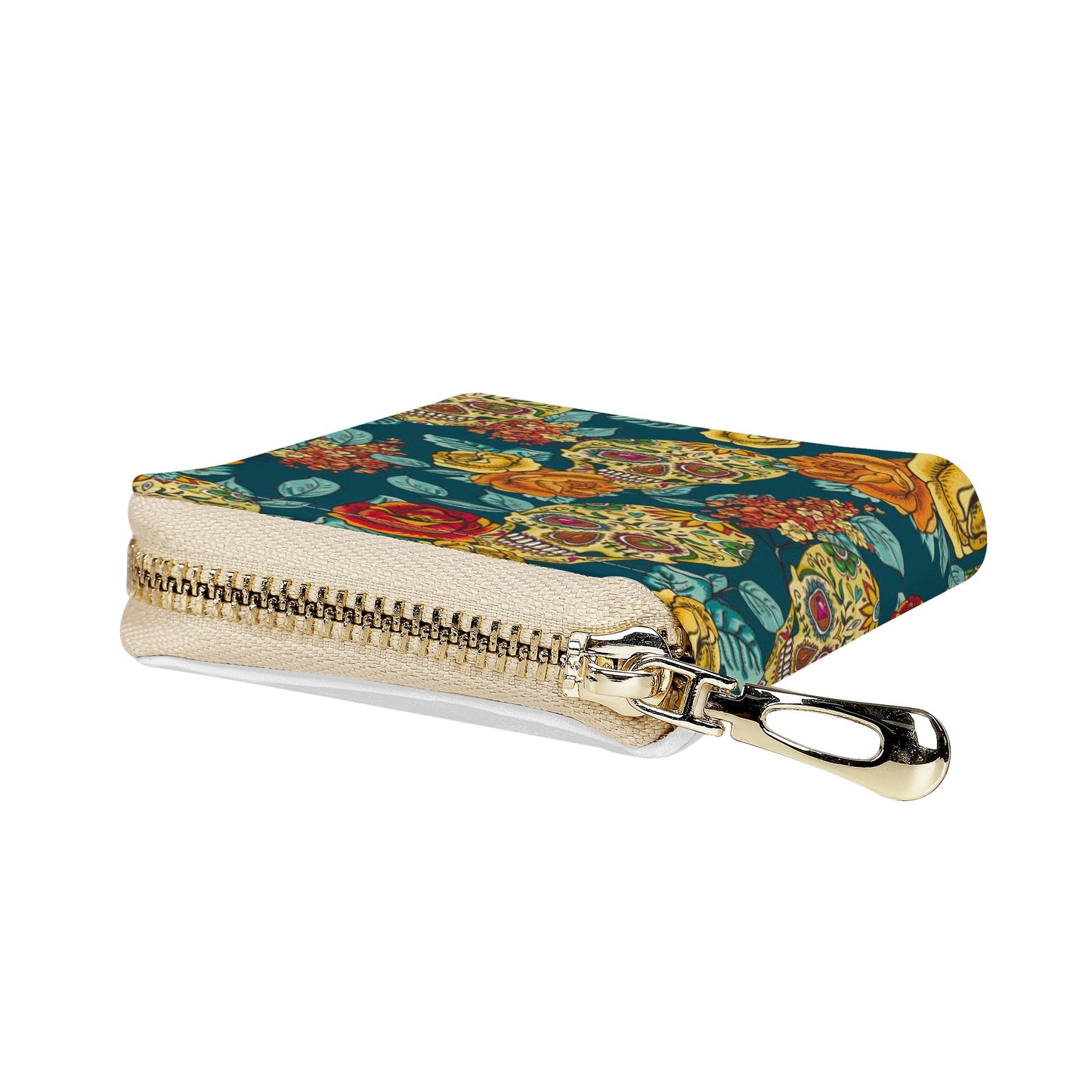 Dia de los muertos candy skulls Zipper Card Holder