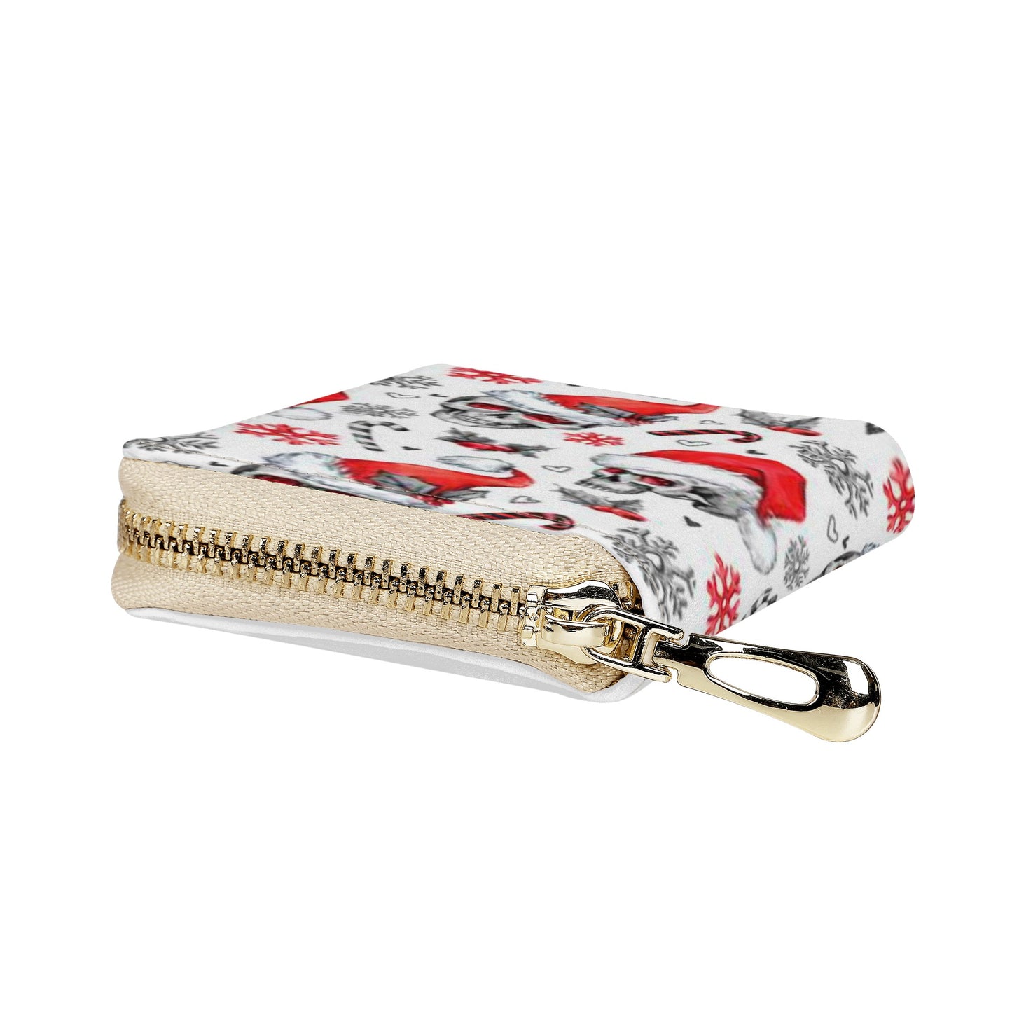 Gothic Halloween pattern skeleton Zipper Card Holder
